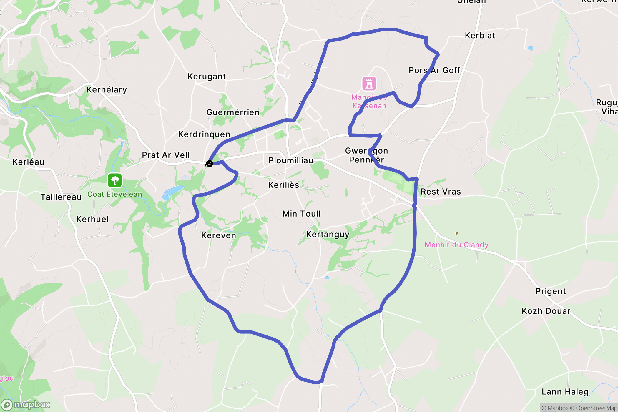 Ploumilliau : carte du parcours de randonnée - France