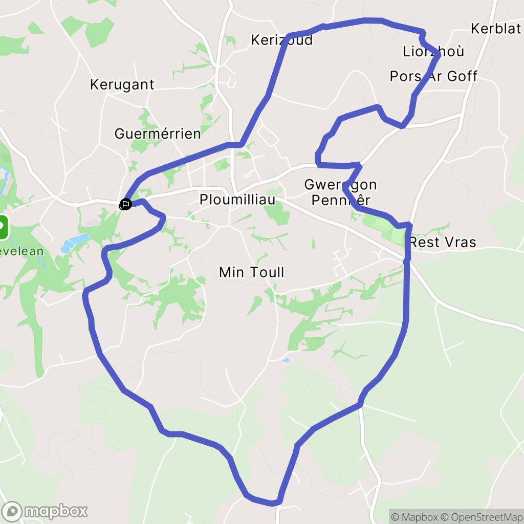 Ploumilliau : carte du parcours de randonnée - France