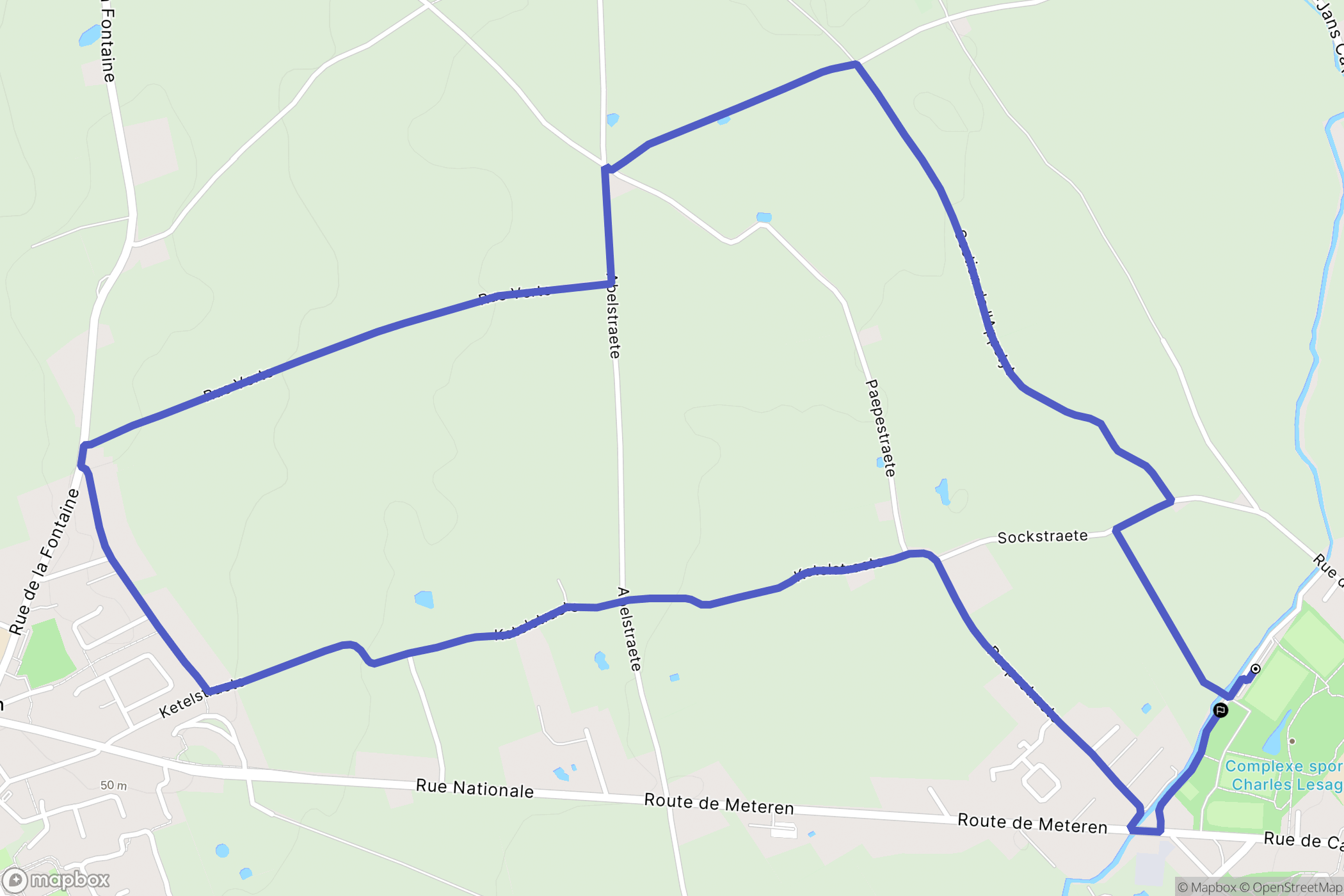 Bailleul : carte du parcours de randonnée - France