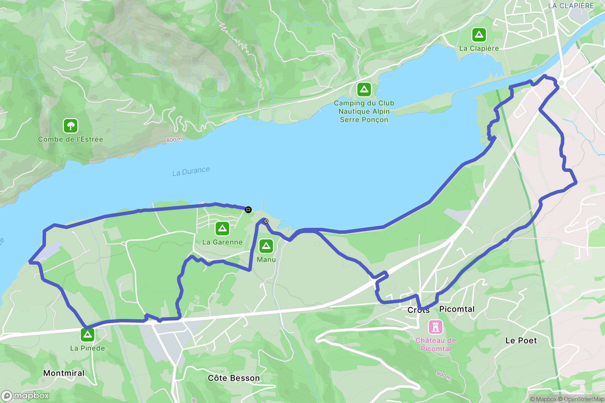 Crots : carte du parcours de randonnée - France