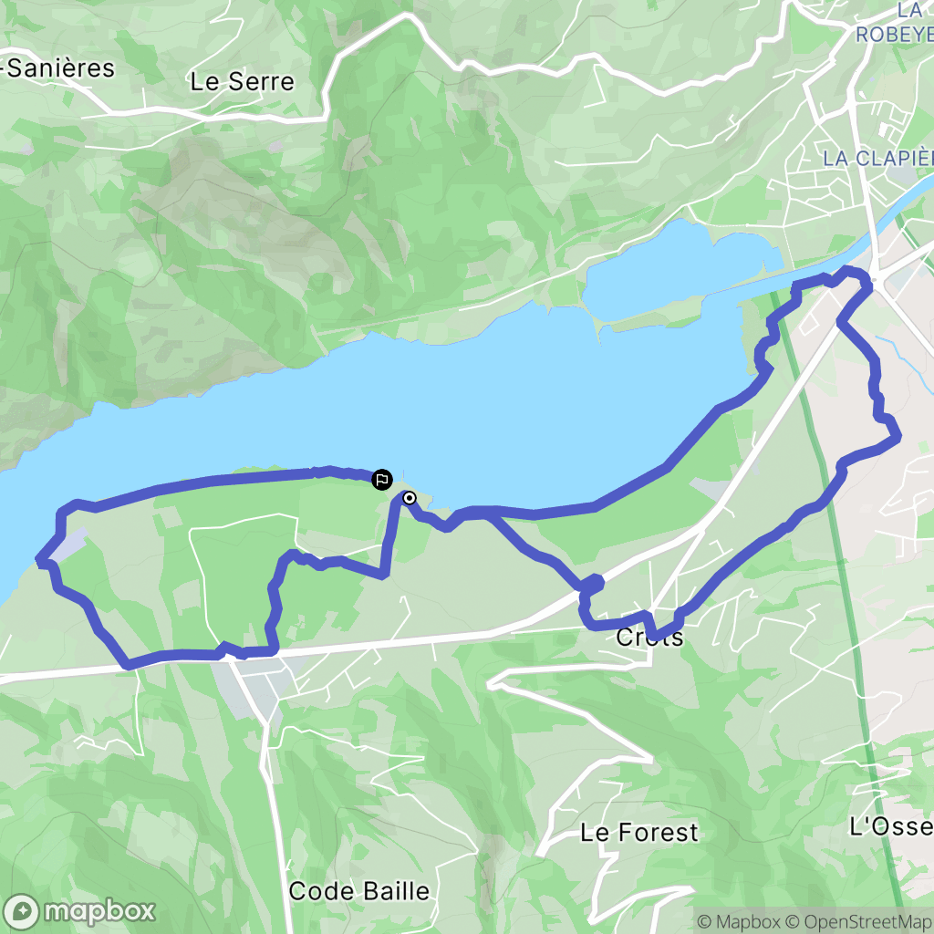 Crots : carte du parcours de randonnée - France
