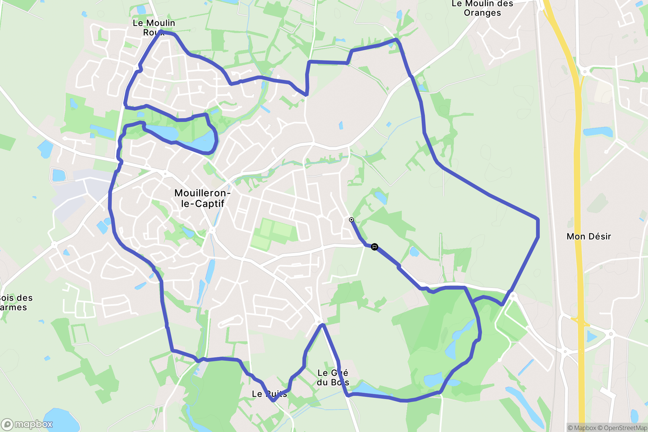Mouilleron-le-Captif : carte du parcours de randonnée - France