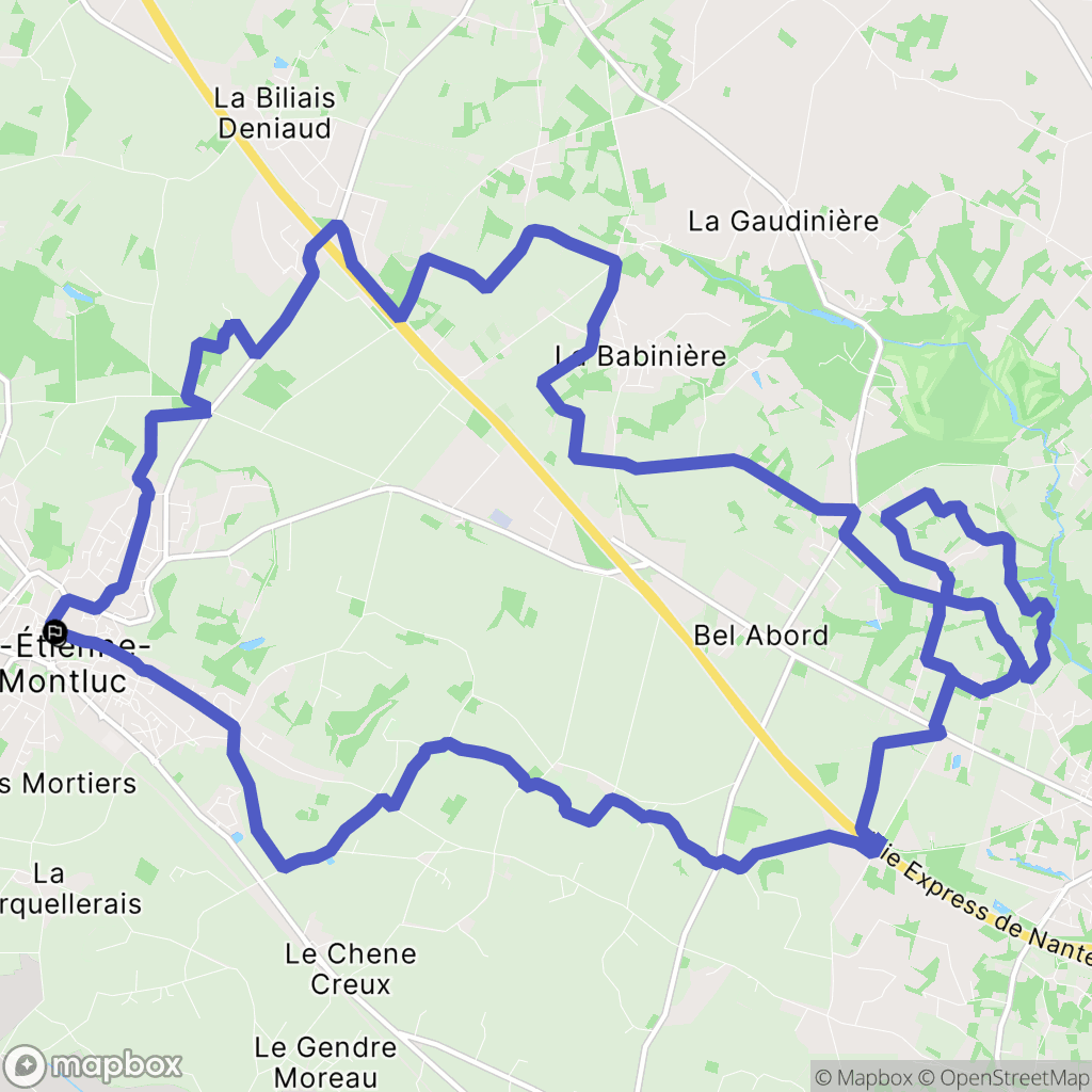 Saint-Étienne-de-Montluc : carte du parcours de randonnée - France