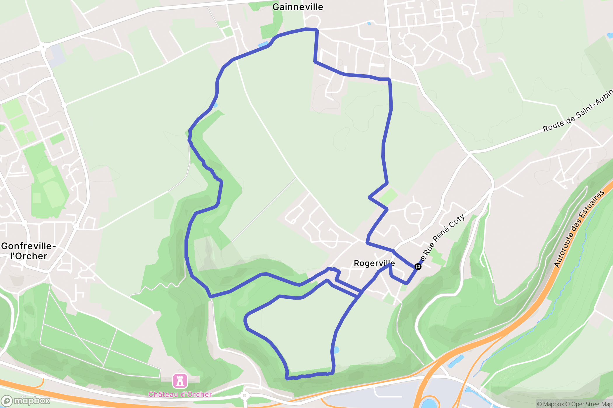 Rogerville : carte du parcours de randonnée - France