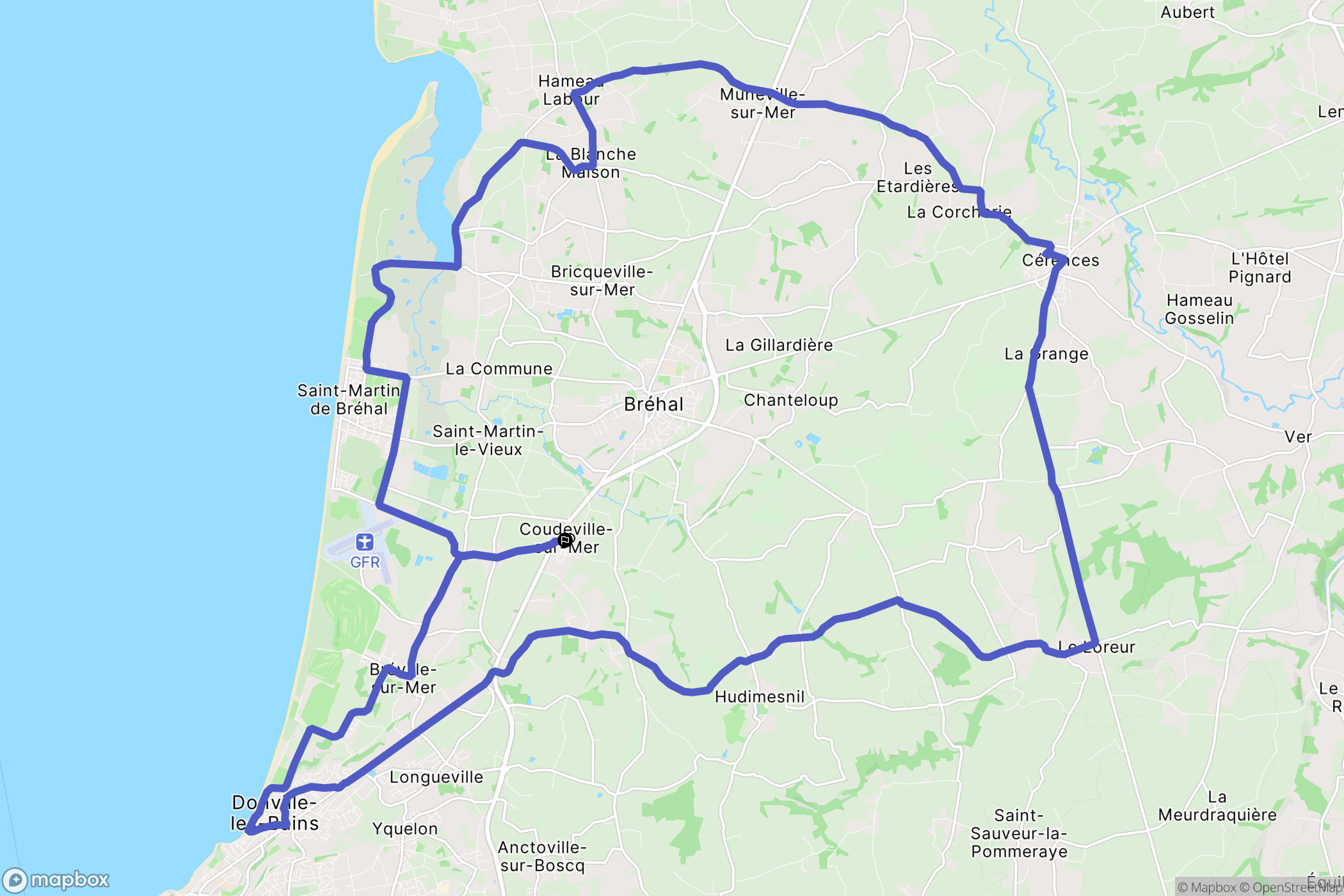 Coudeville-sur-Mer : carte du parcours de randonnée - France