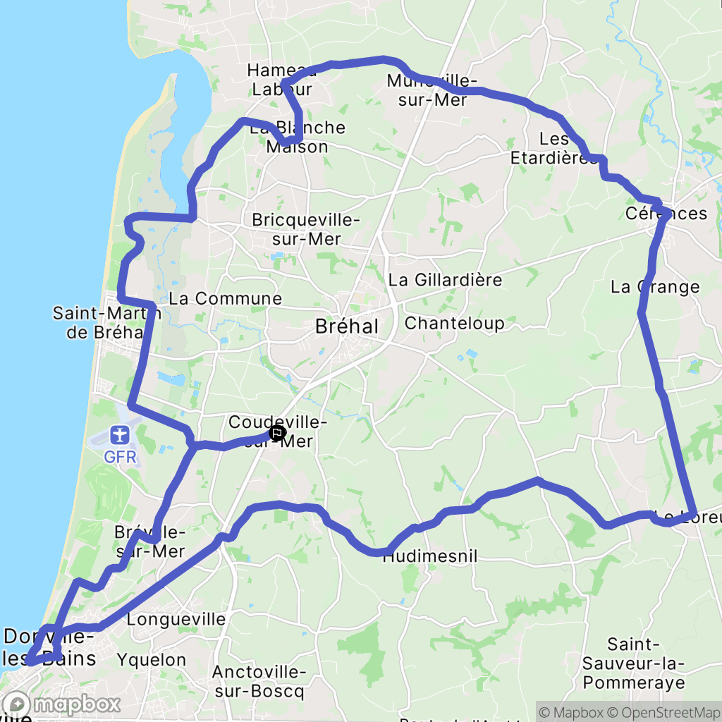 Coudeville-sur-Mer : carte du parcours de randonnée - France