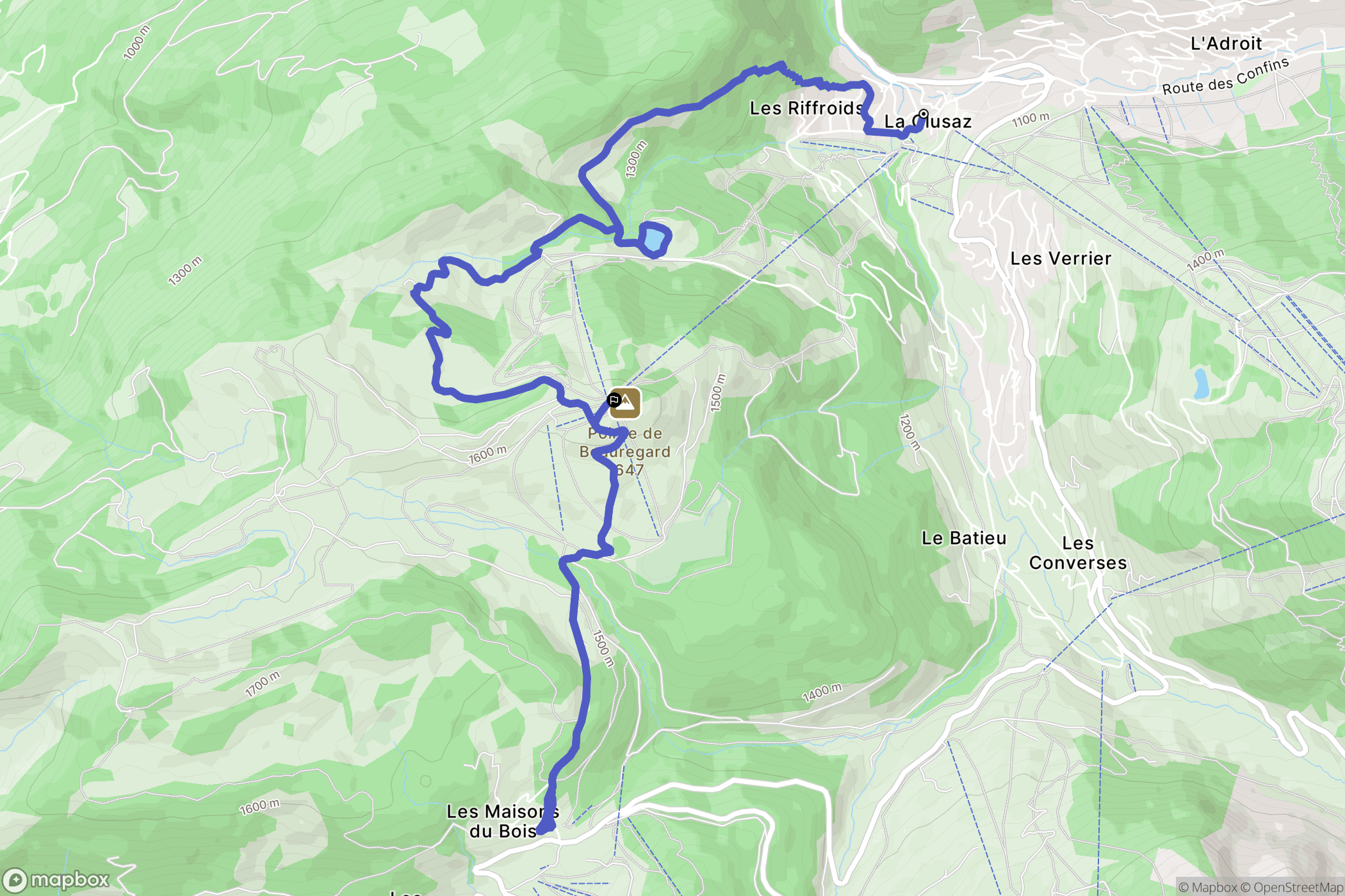 La Clusaz : carte du parcours de randonnée - France