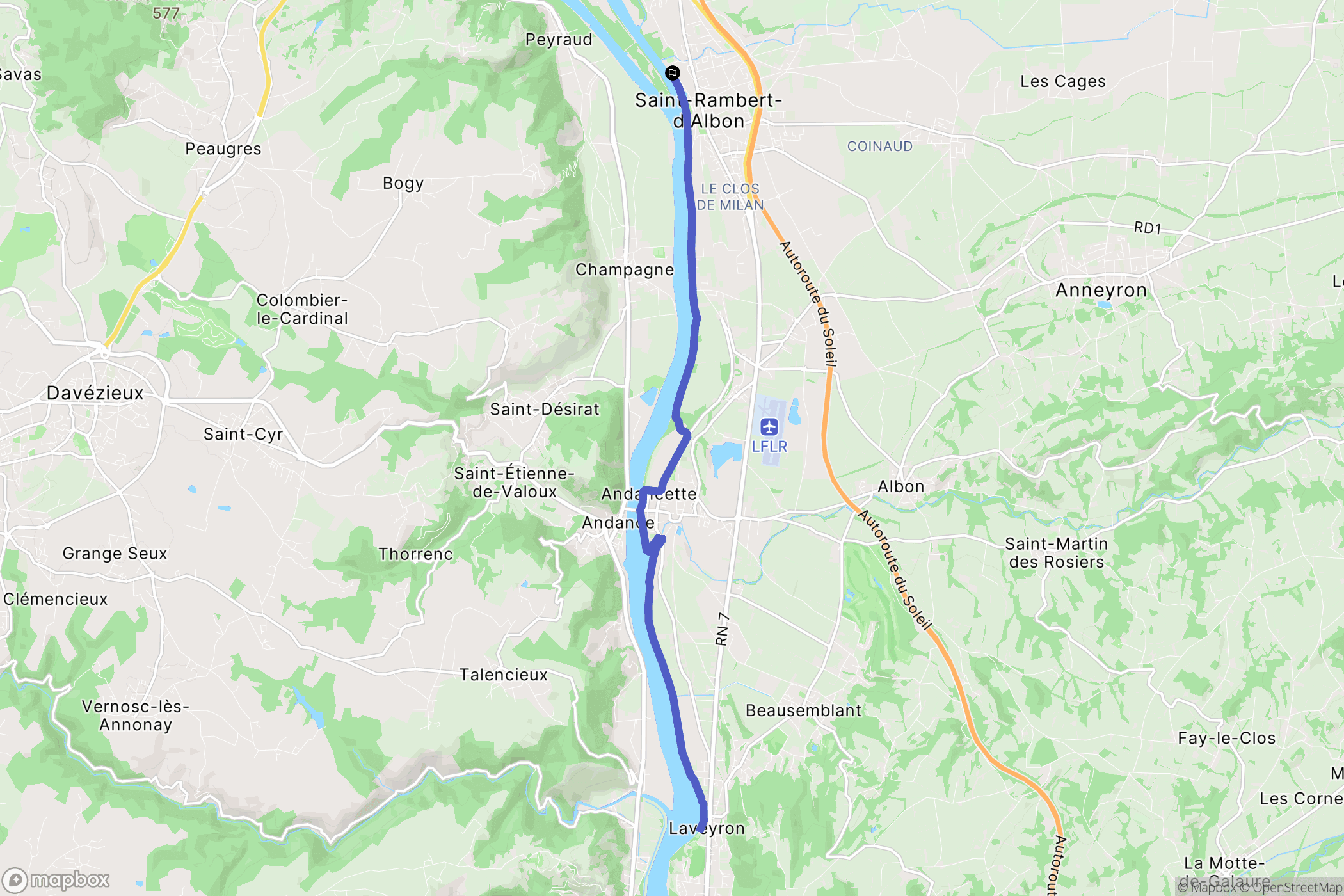 Saint-Rambert-d'Albon : carte du parcours de randonnée - France