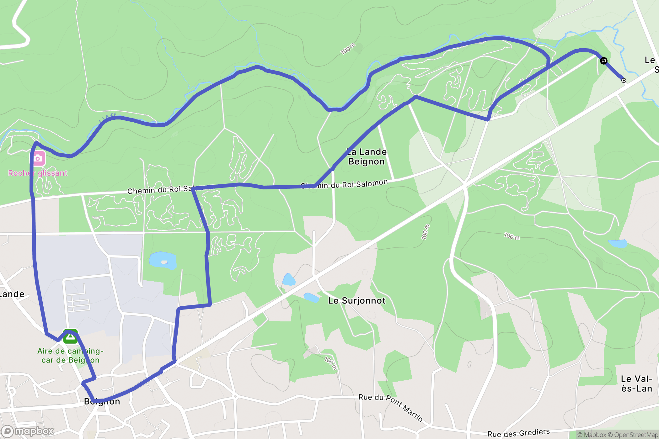 Paimpont : carte du parcours de randonnée - France