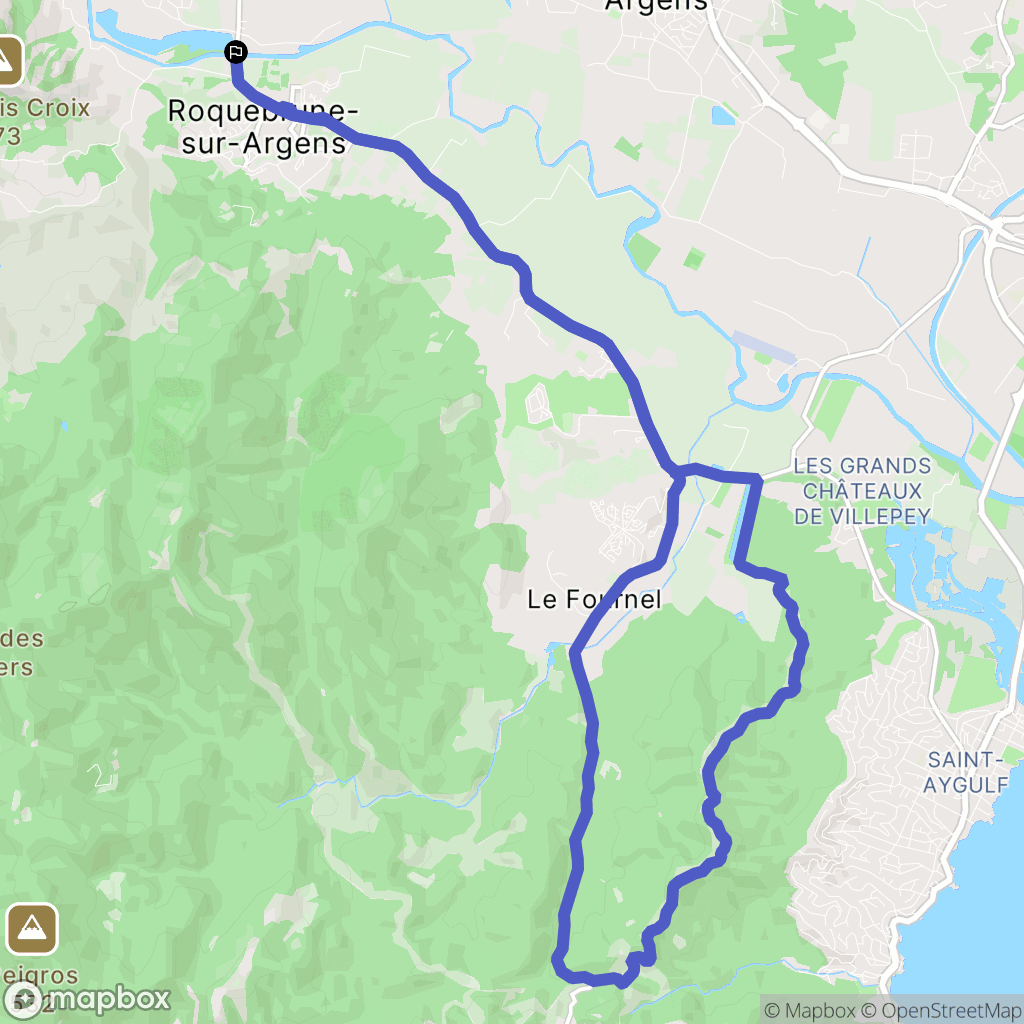 Roquebrune-sur-Argens : carte du parcours de randonnée - France