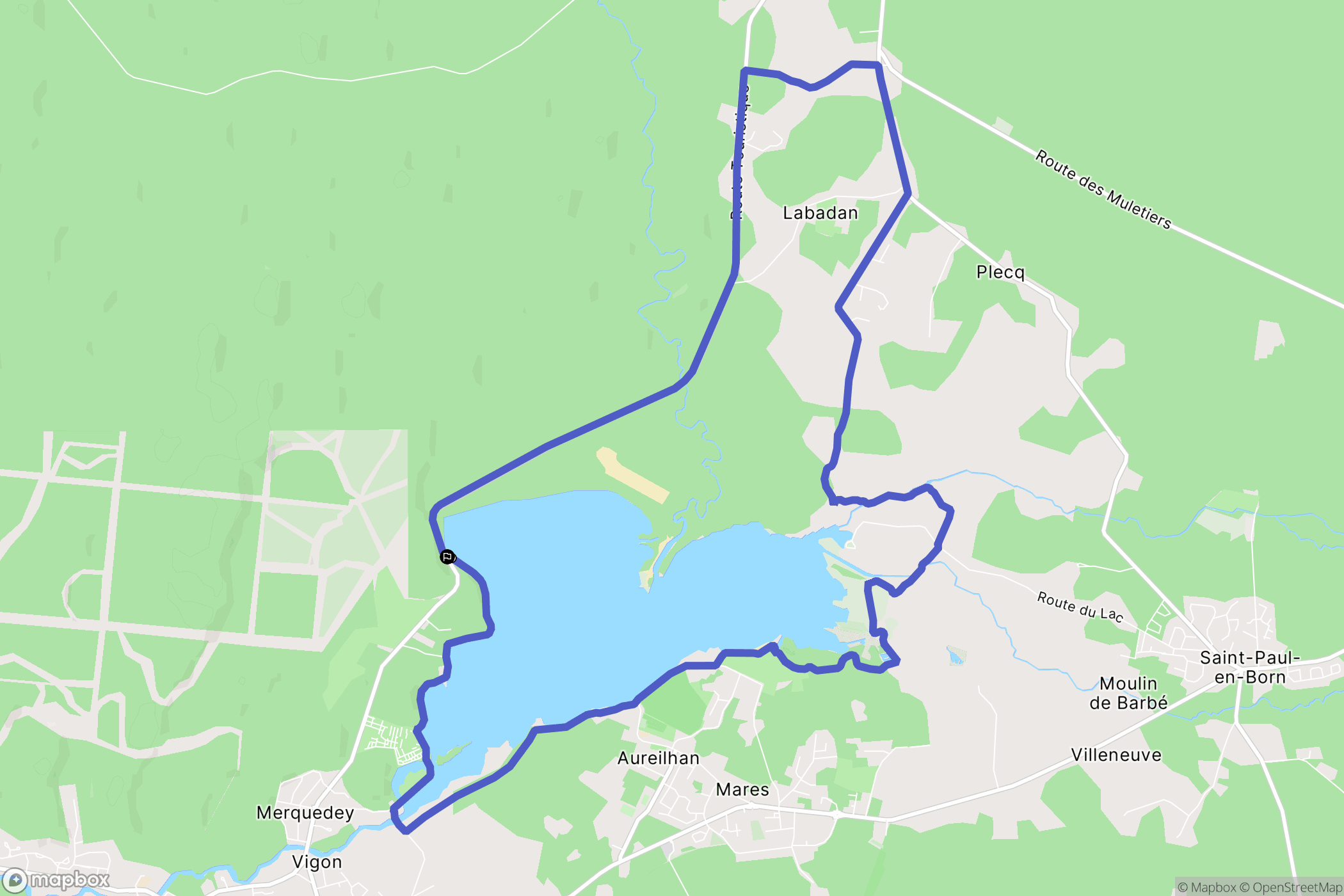 Mimizan : carte du parcours de randonnée - France