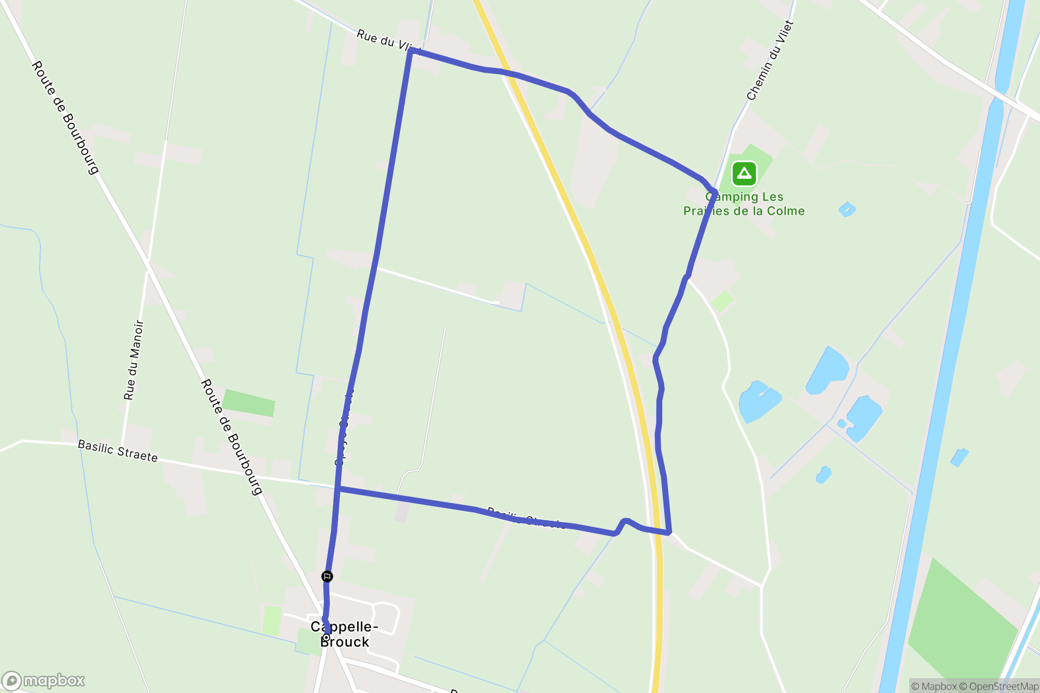 Cappelle-Brouck : carte du parcours de randonnée - France