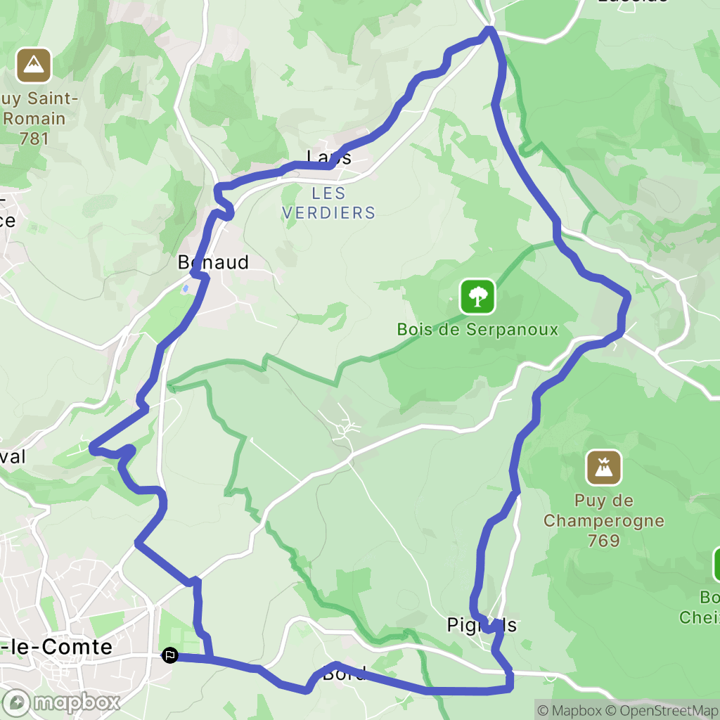 Vic-le-Comte : carte du parcours de randonnée - France