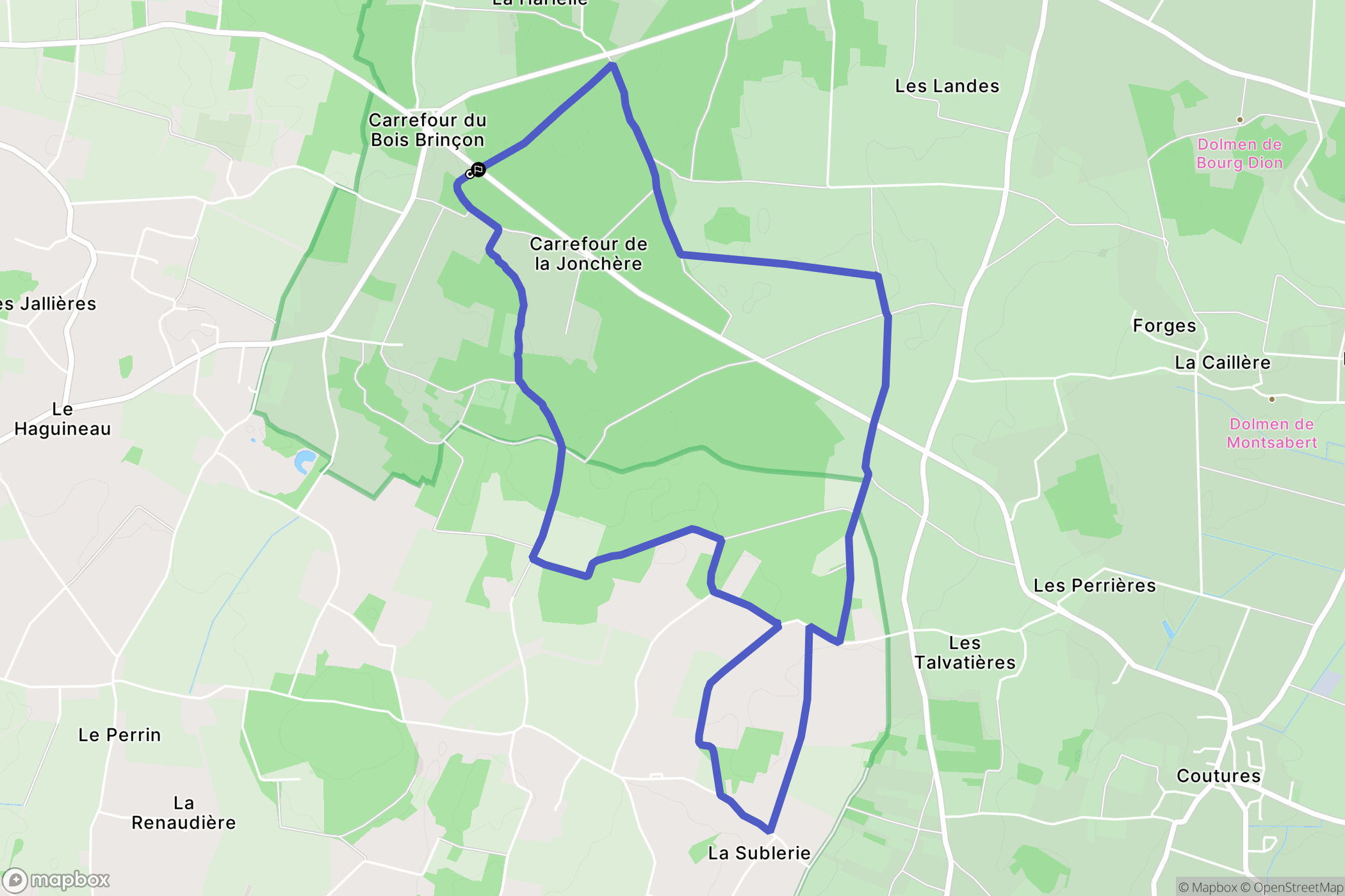 Blaison-Saint-Sulpice : carte du parcours de randonnée - France