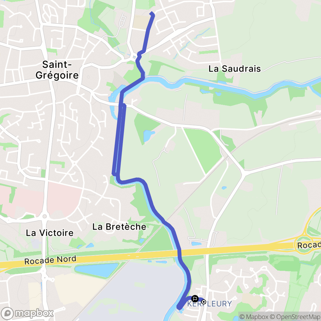 Saint-Grégoire : carte du parcours de randonnée - France