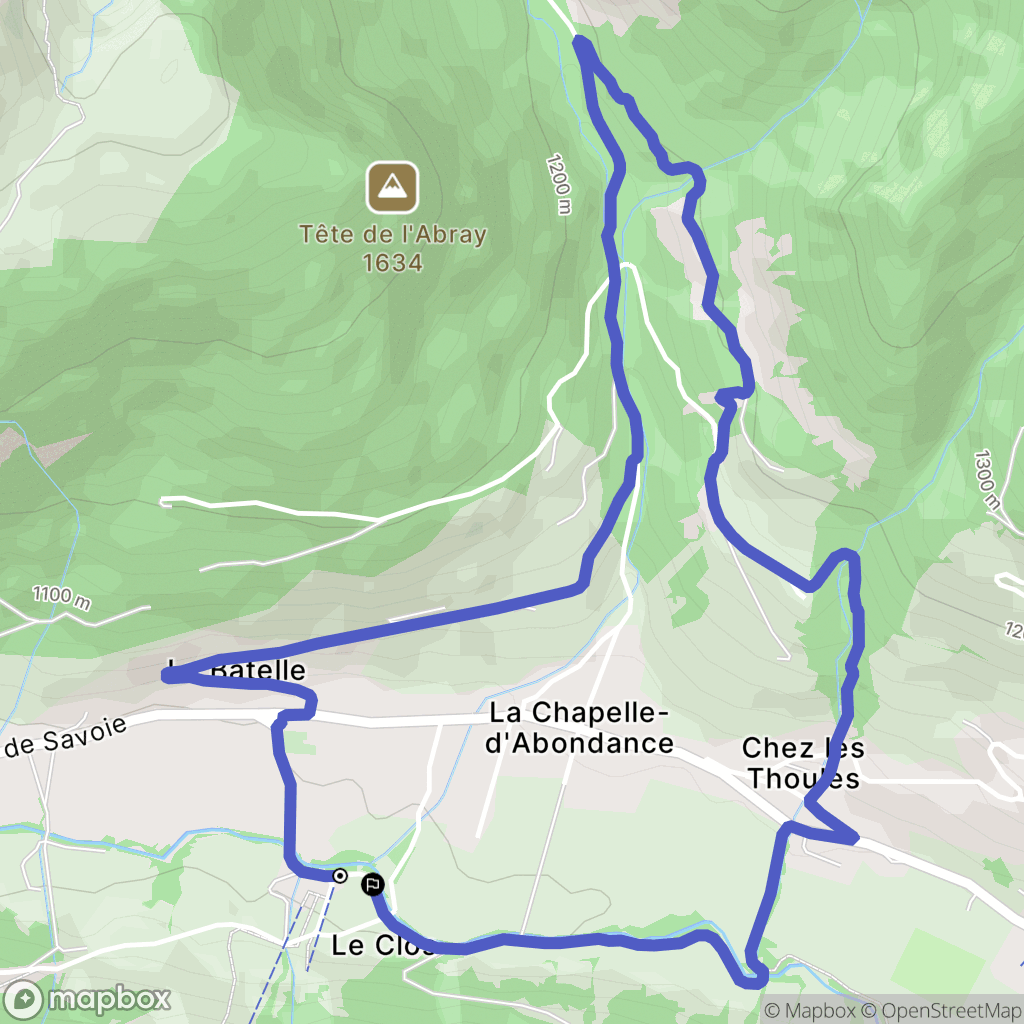 La Chapelle-d'Abondance : carte du parcours de randonnée - France