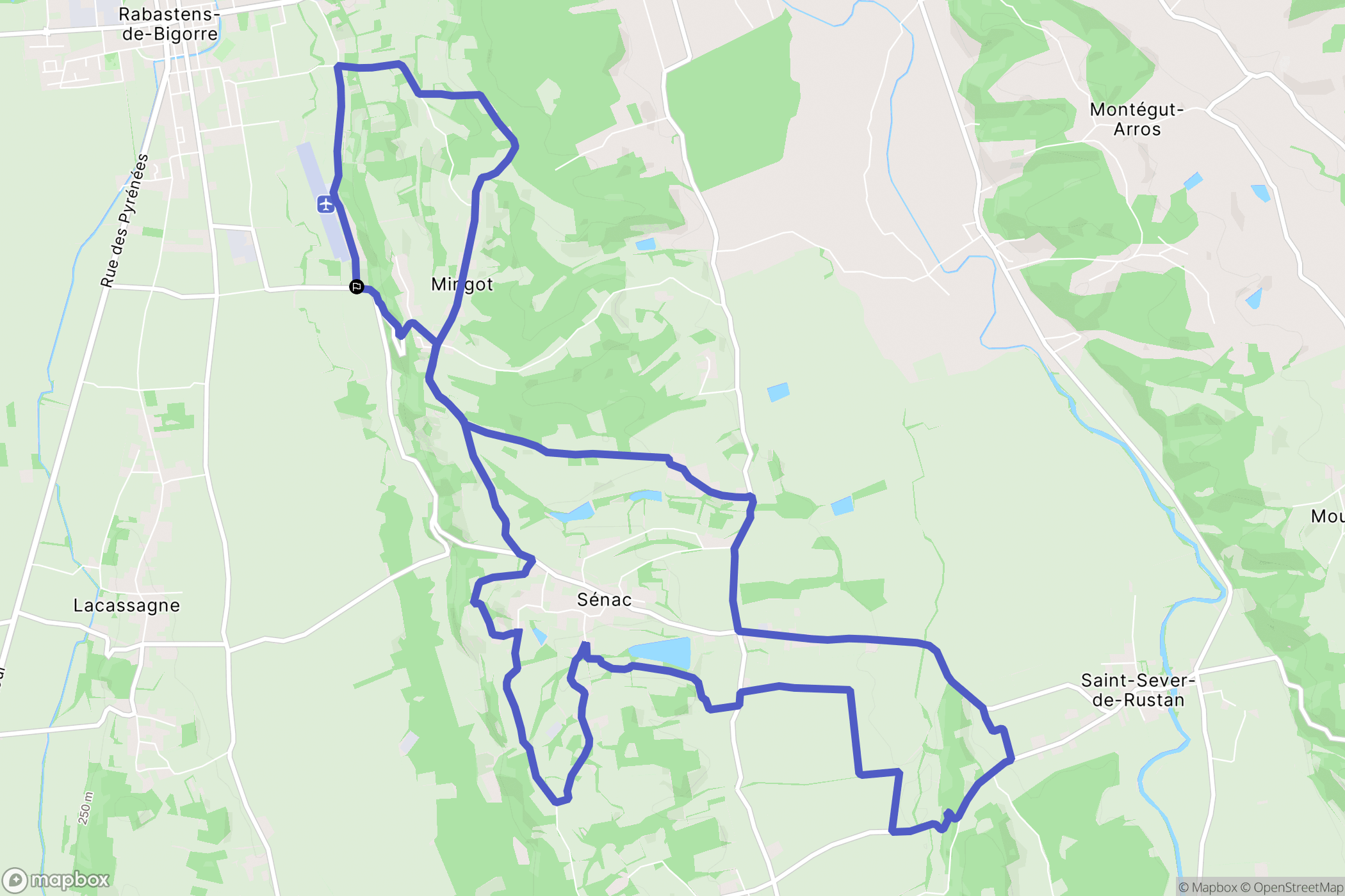 Mingot : carte du parcours de randonnée - France