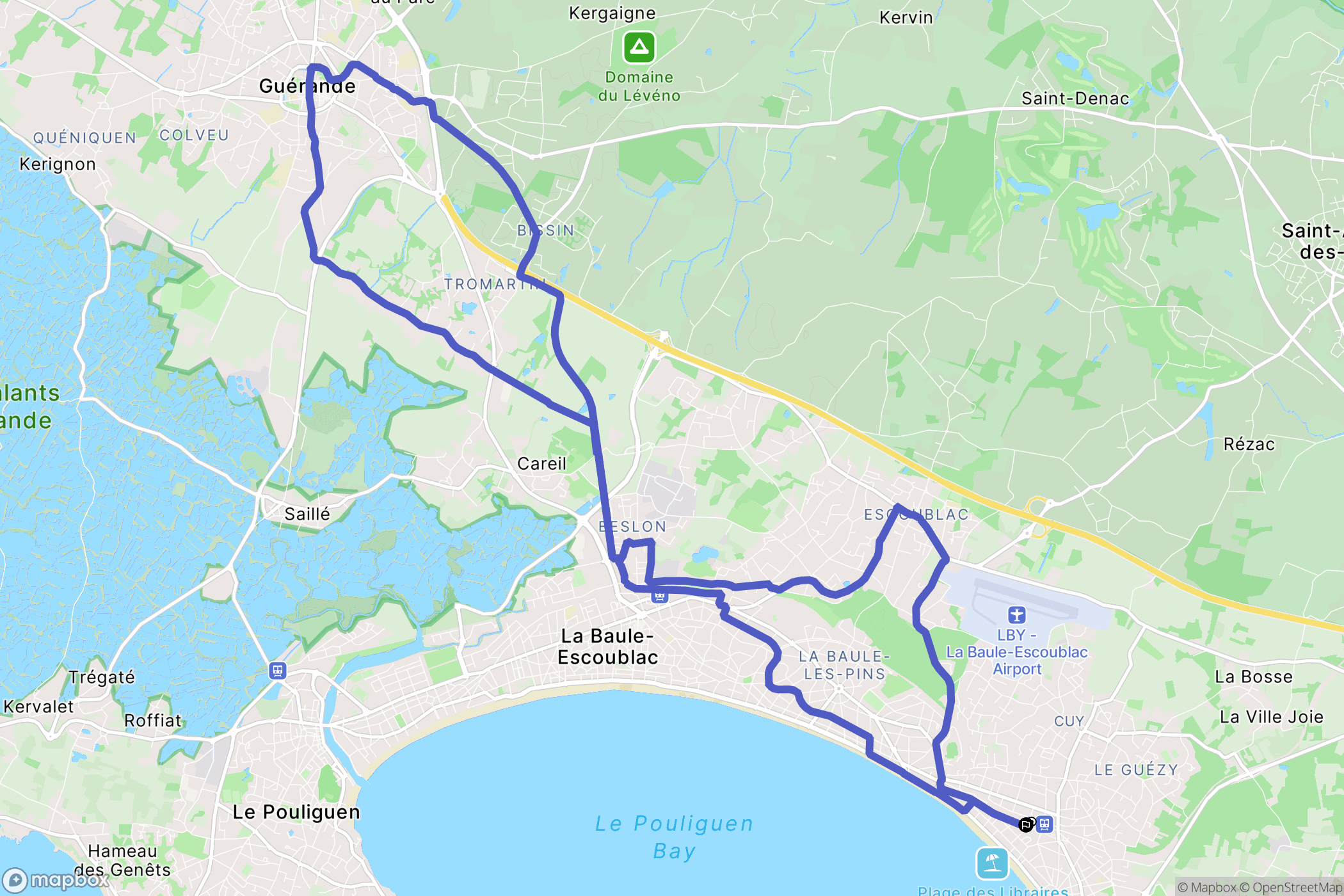 Pornichet : carte du parcours de randonnée - France