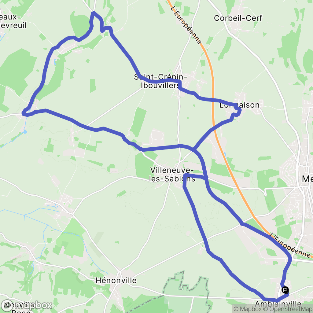 Amblainville : carte du parcours de randonnée - France