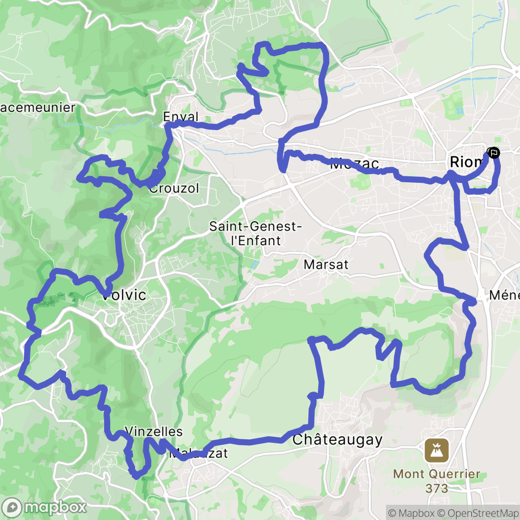 Riom : carte du parcours de randonnée - France