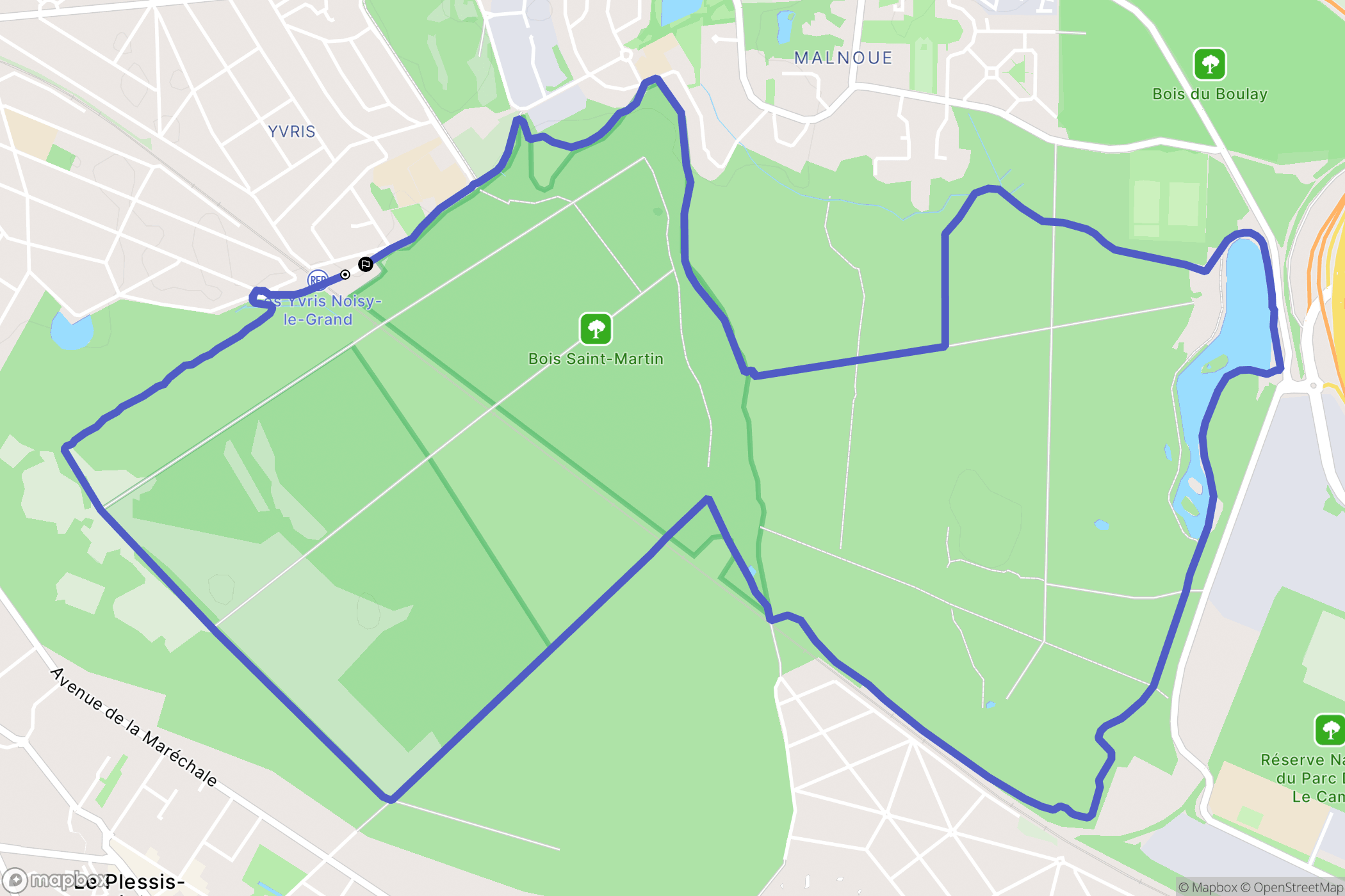 Noisy-le-Grand : carte du parcours de randonnée - France