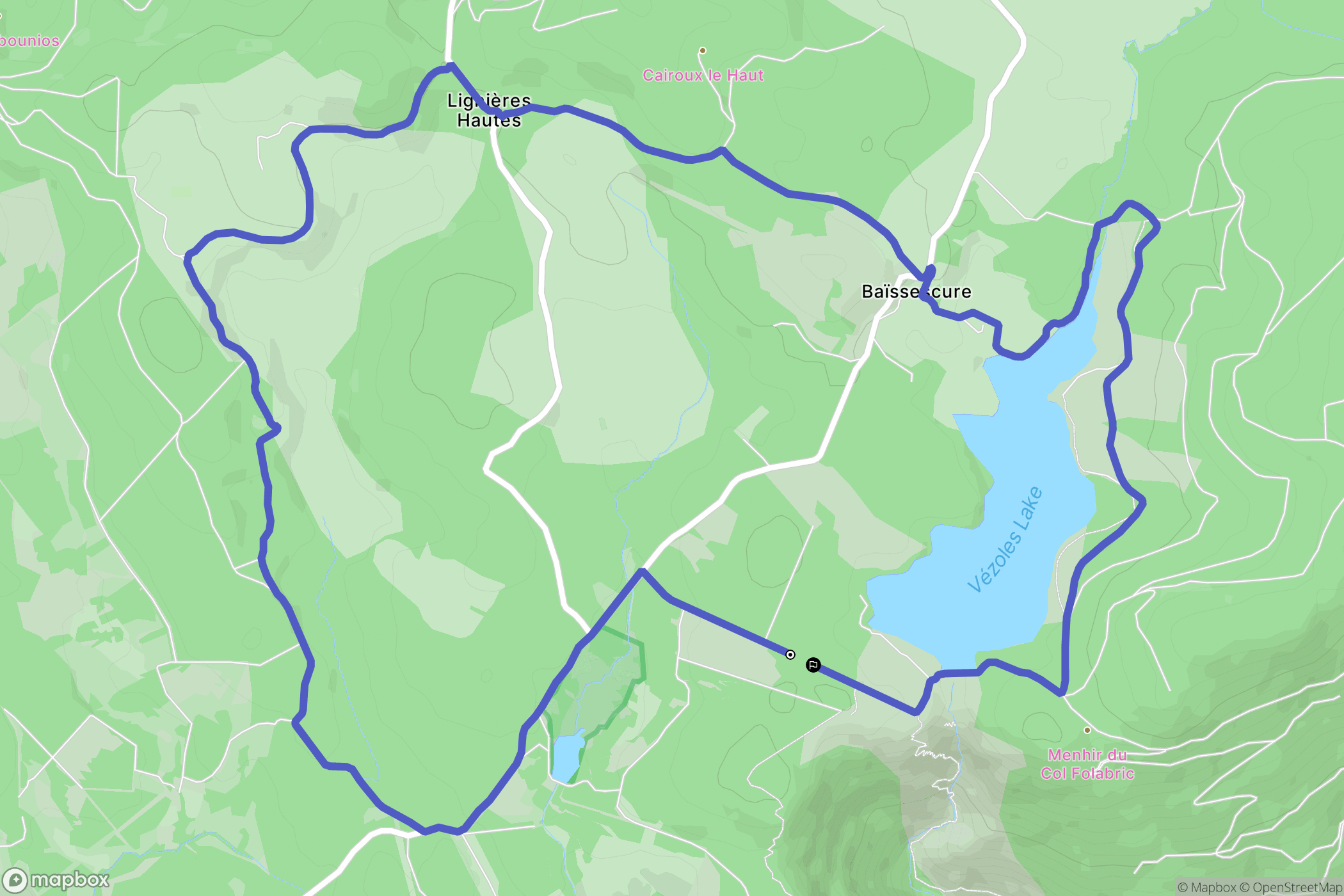 Fraisse-sur-Agout : carte du parcours de randonnée - France