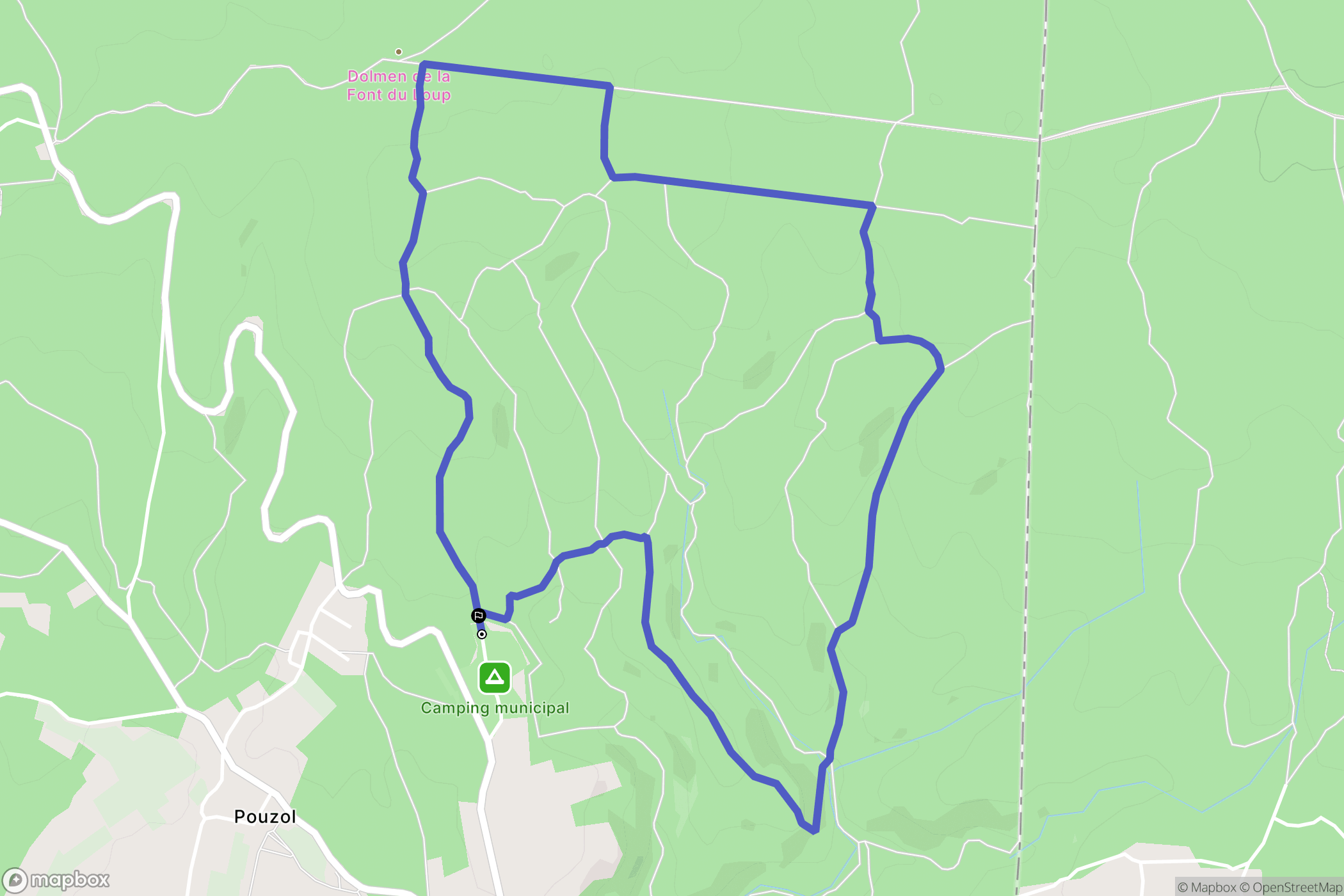Orgnac-l'Aven : carte du parcours de randonnée - France