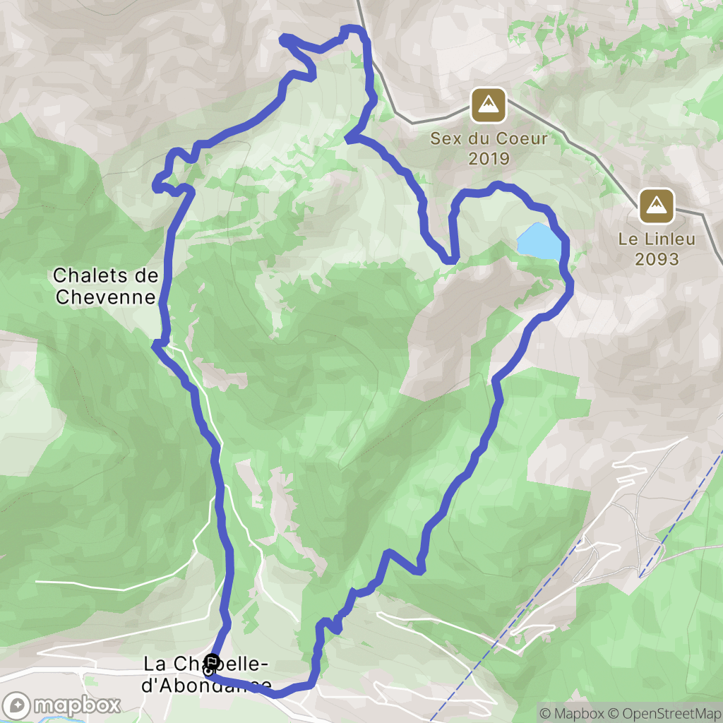 La Chapelle-d'Abondance : carte du parcours de randonnée - France