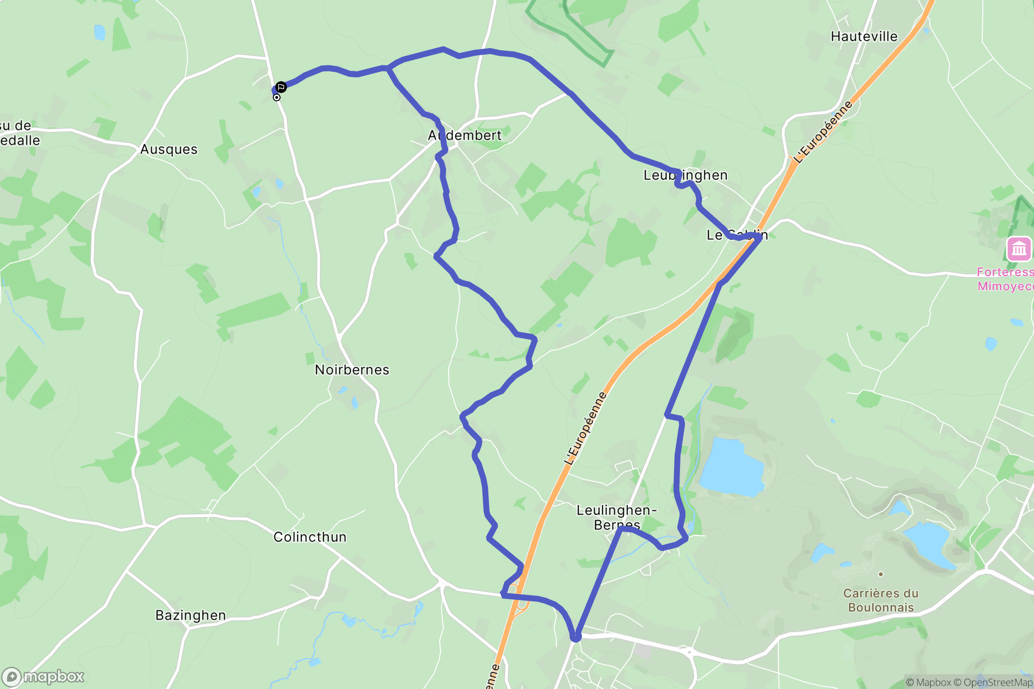 Audembert : carte du parcours de randonnée - France