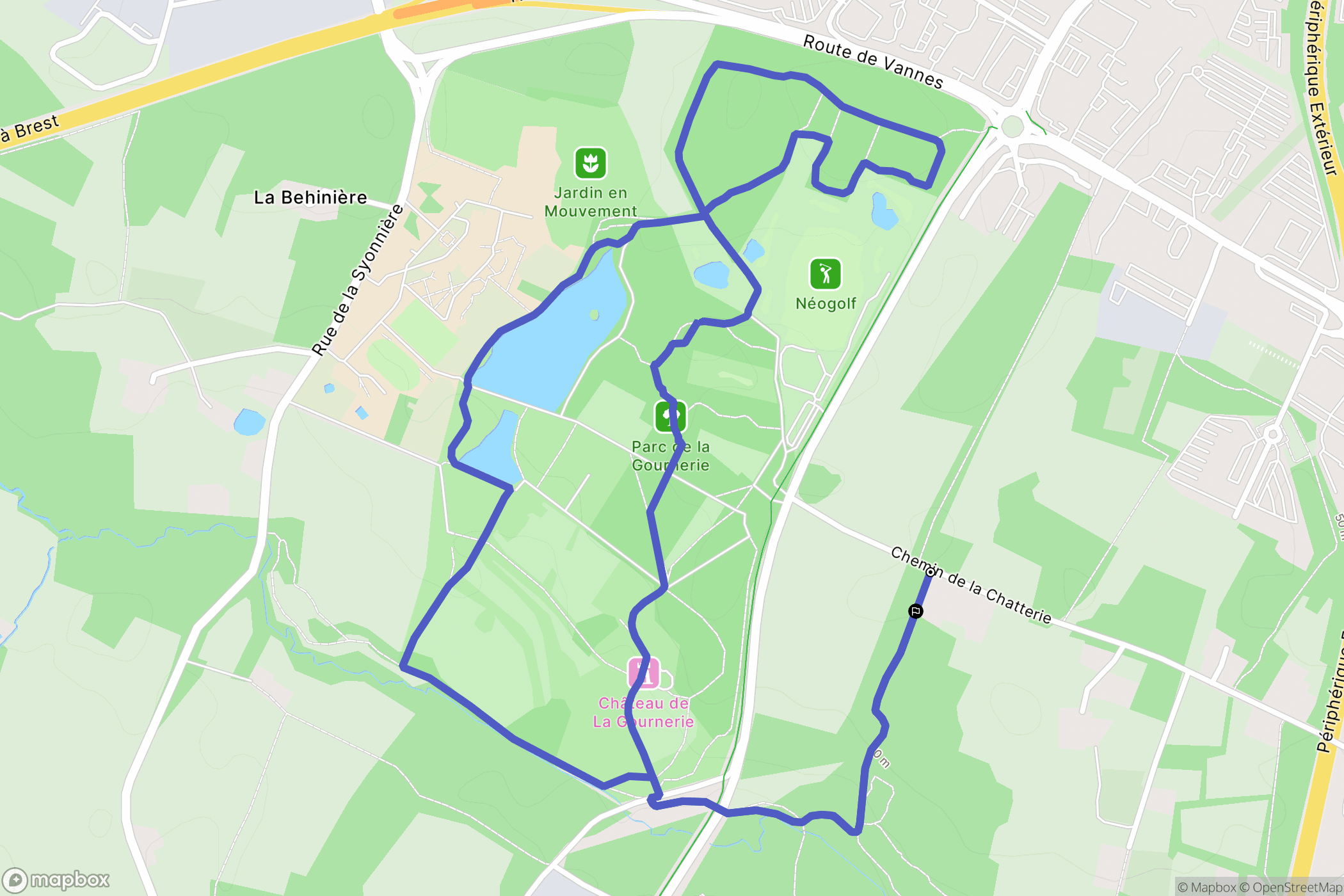 Saint-Herblain : carte du parcours de randonnée - France