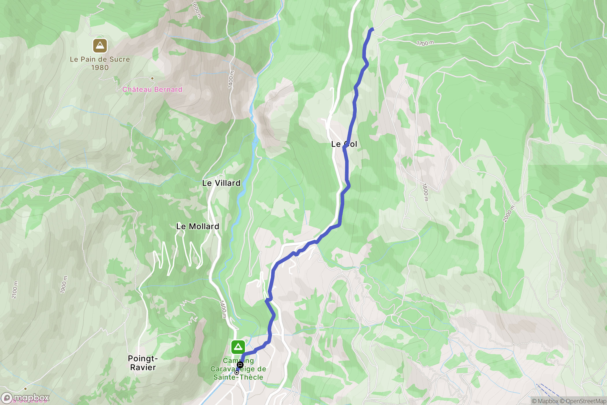 Valloire : carte du parcours de randonnée - France