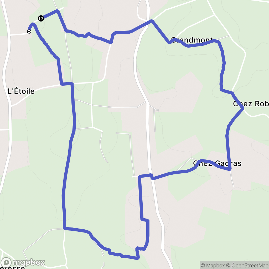 Bellevigne : carte du parcours de randonnée - France