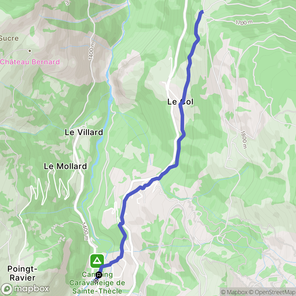 Valloire : carte du parcours de randonnée - France
