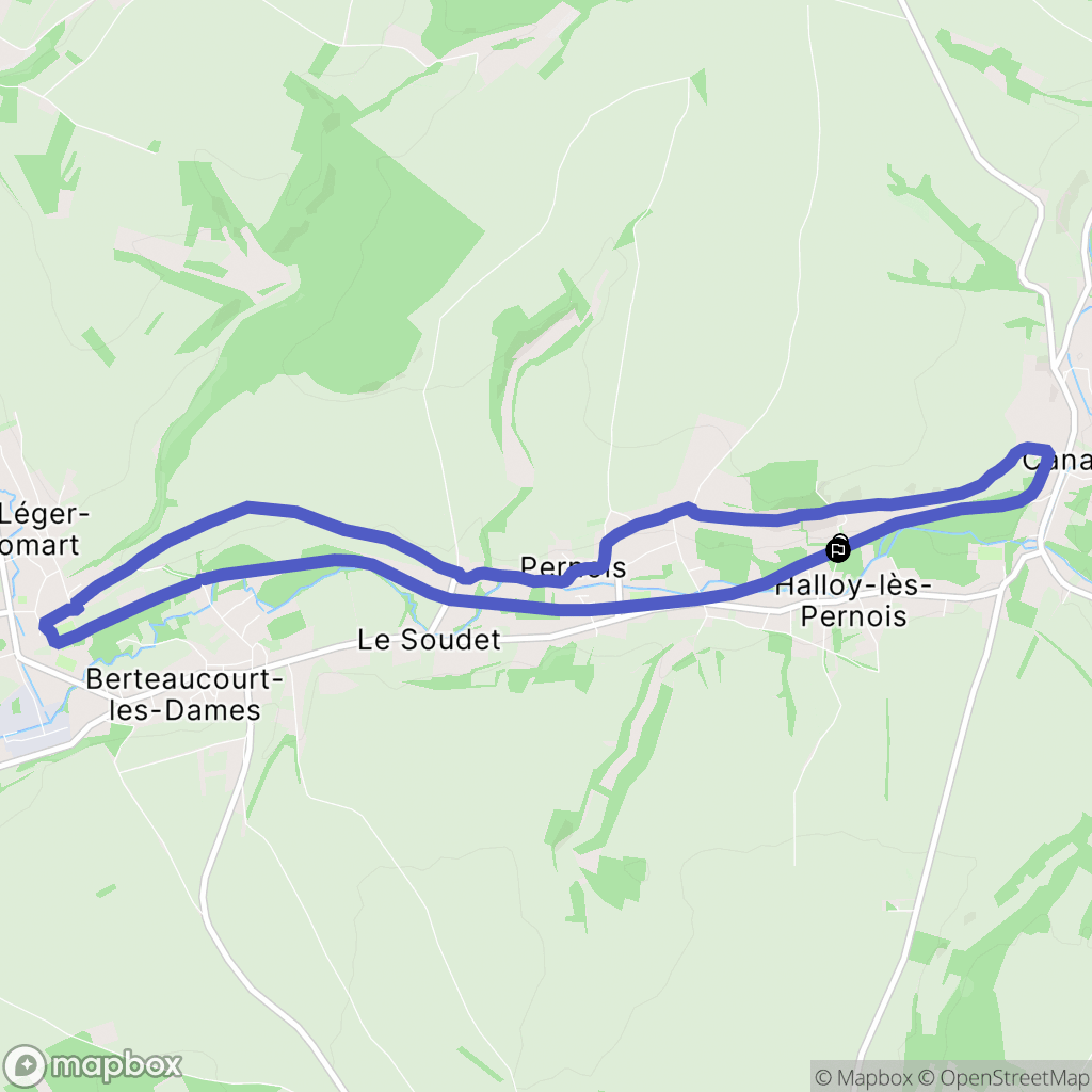 Halloy-lès-Pernois : carte du parcours de randonnée - France