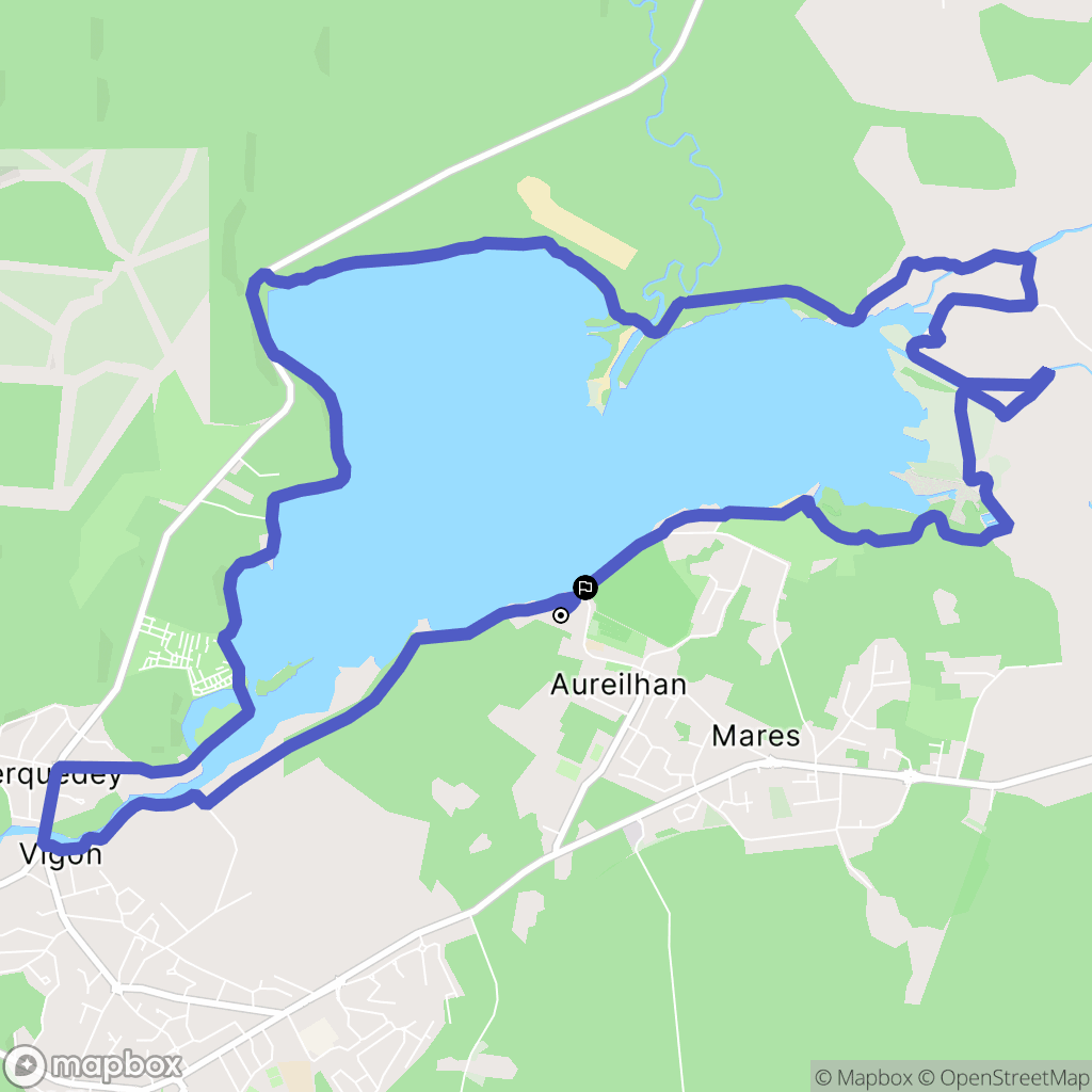 Aureilhan : carte du parcours de randonnée - France