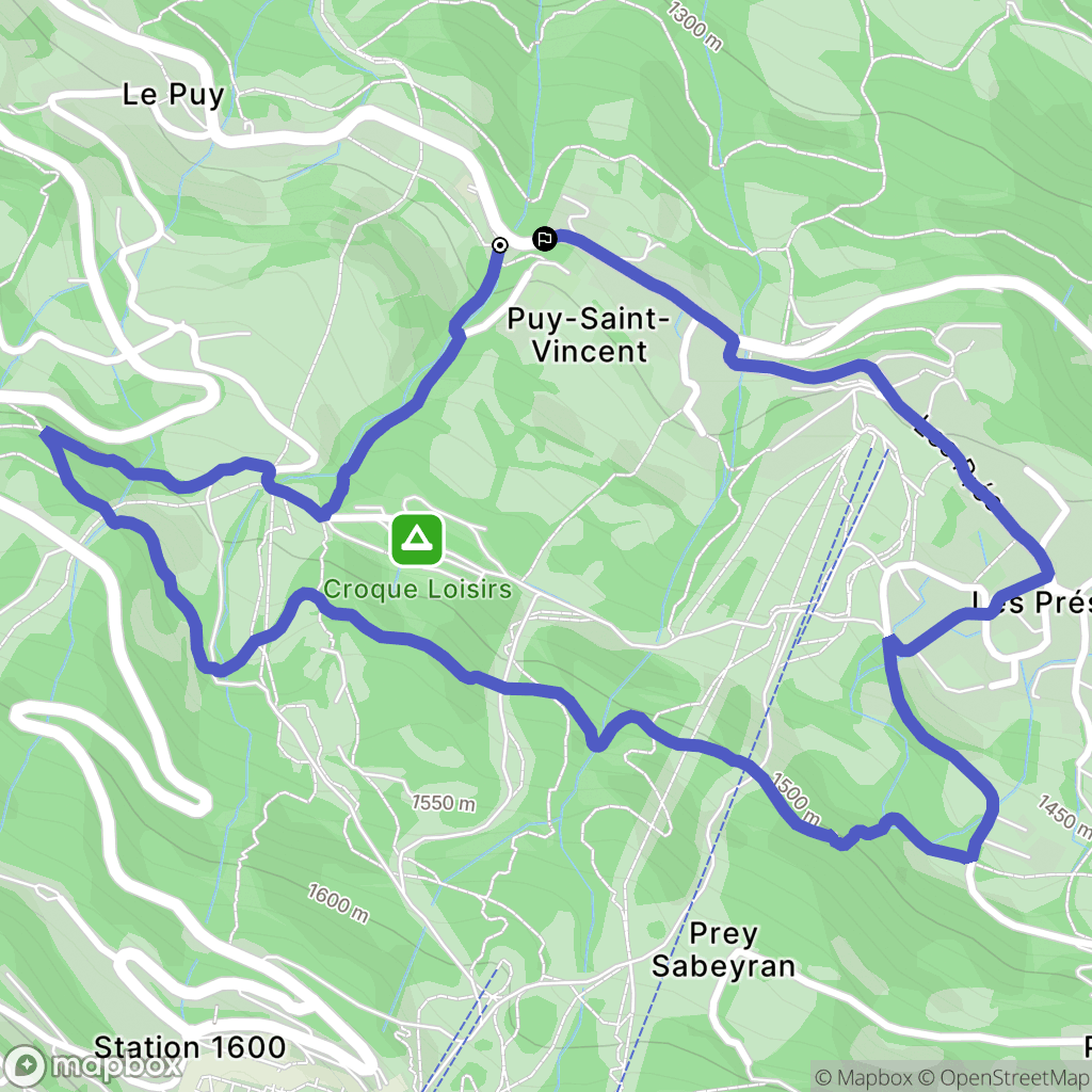Puy-Saint-Vincent : carte du parcours de randonnée - France