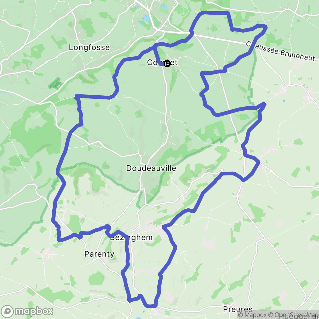Courset : carte du parcours de randonnée - France