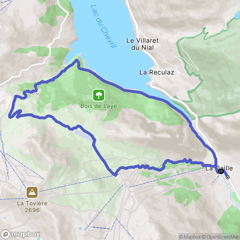 Val-d'Isère : carte du parcours de randonnée - France