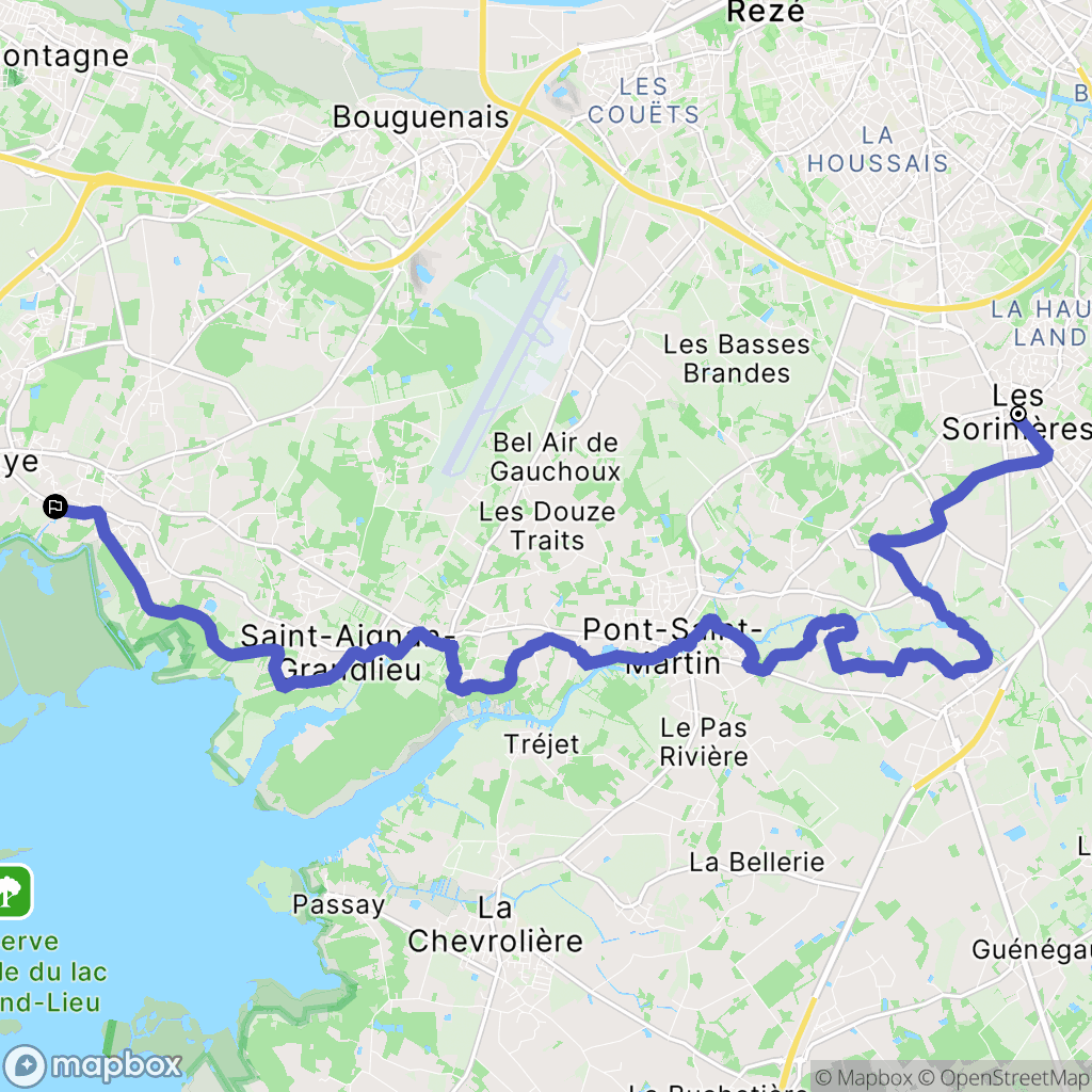 Les Sorinières : carte du parcours de randonnée - France