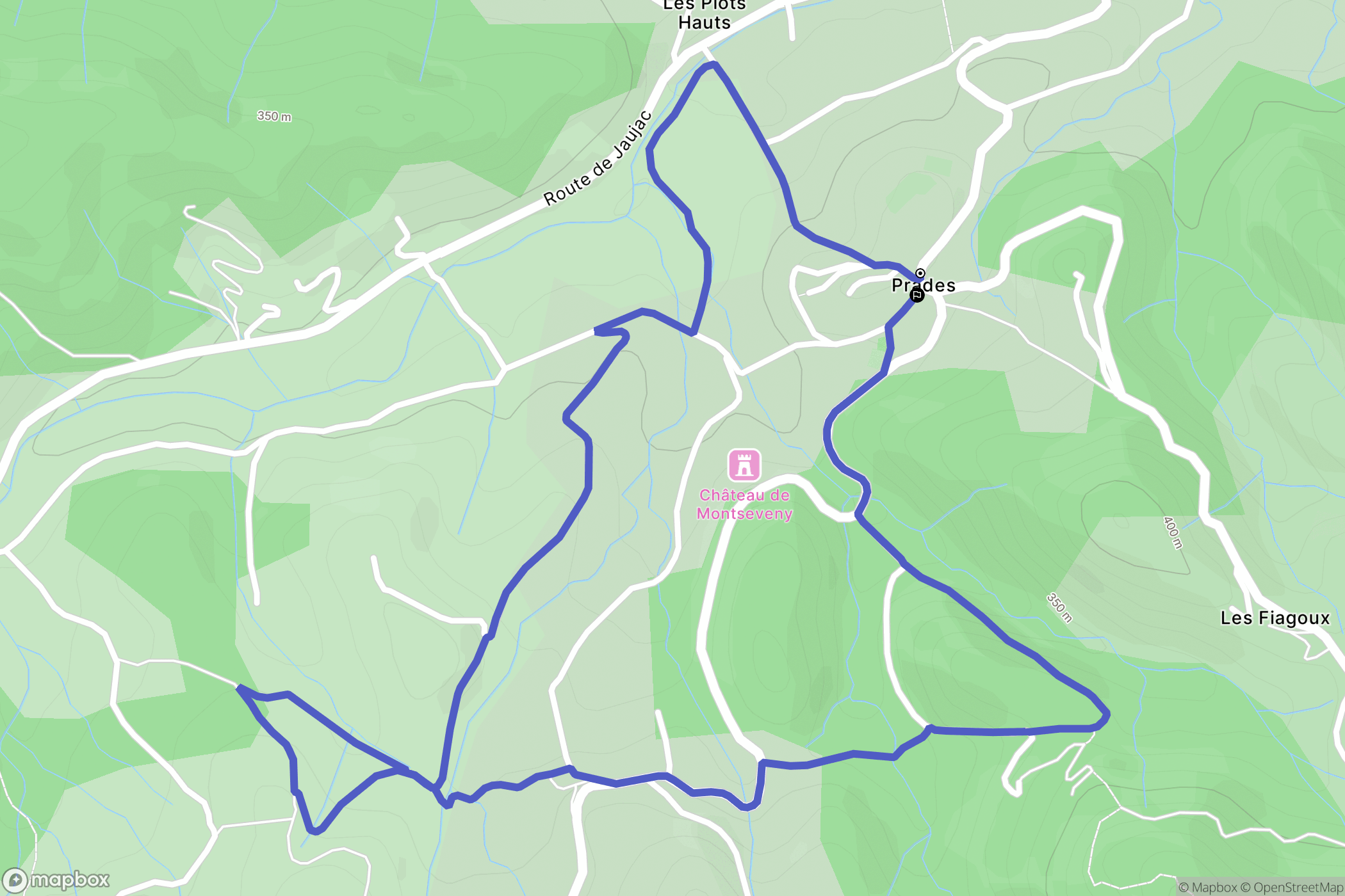 Prades : carte du parcours de randonnée - France