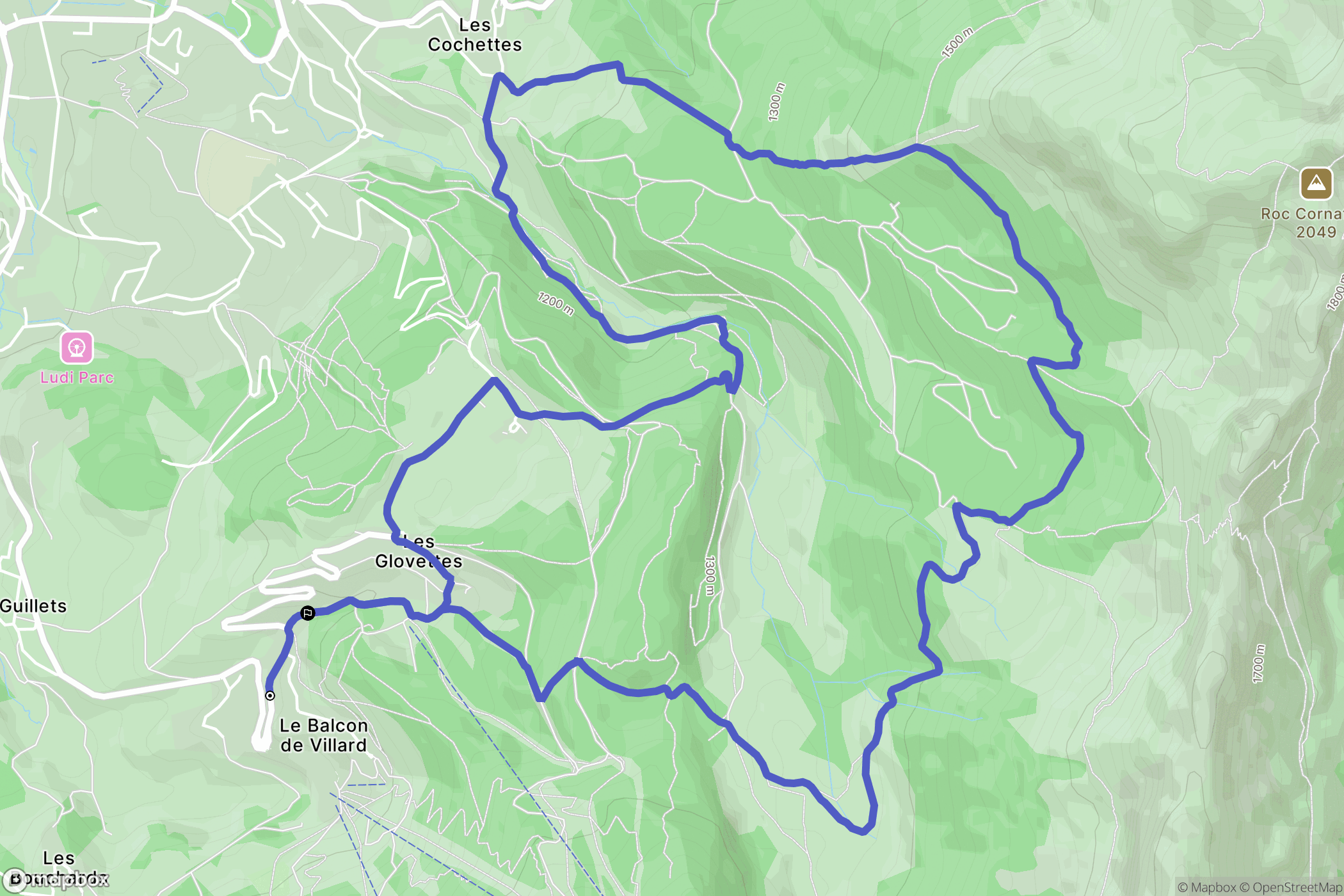 Villard-de-Lans : carte du parcours de randonnée - France