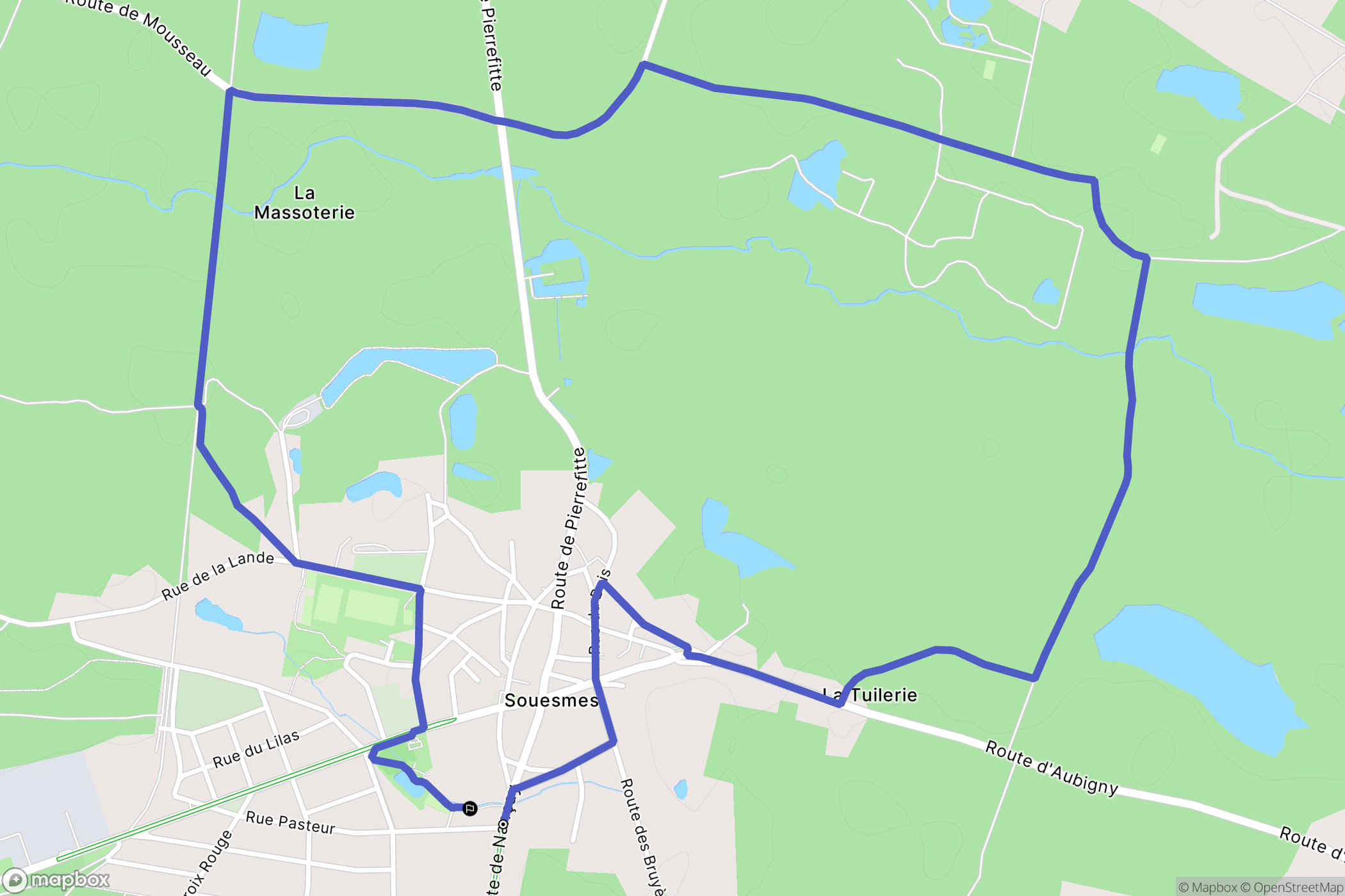 Souesmes : carte du parcours de randonnée - France