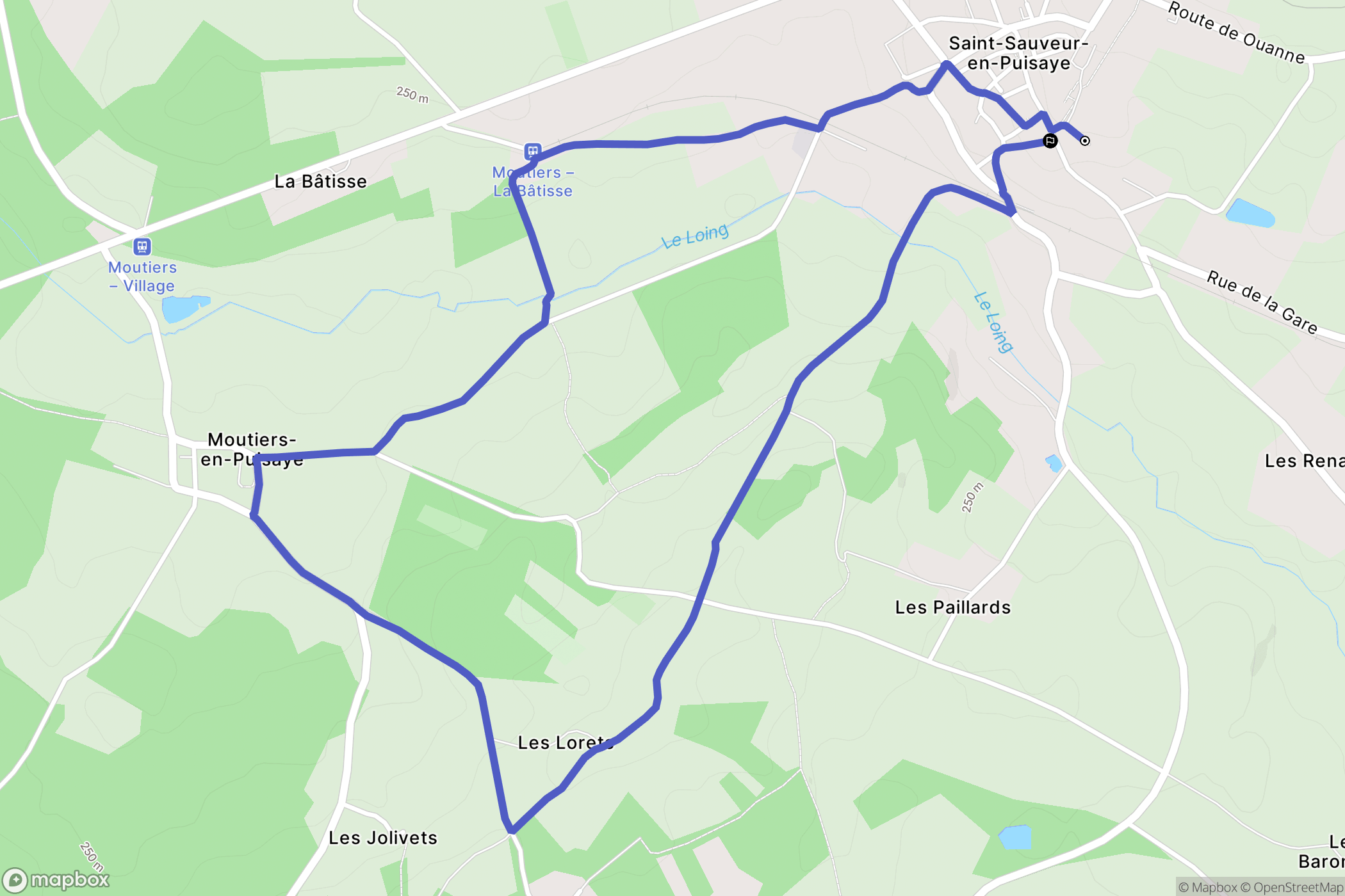 Saint-Sauveur-en-Puisaye : carte du parcours de randonnée - France