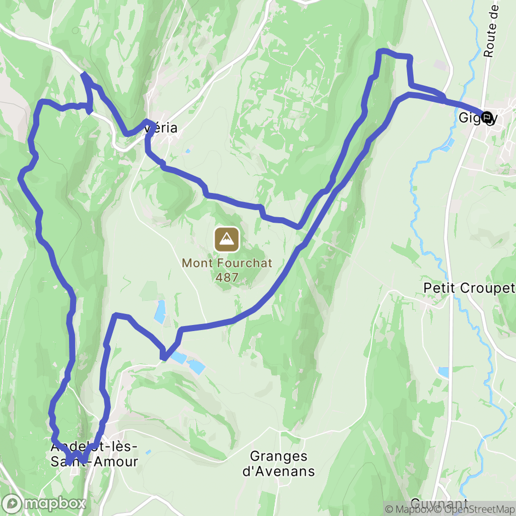Gigny : carte du parcours de randonnée - France