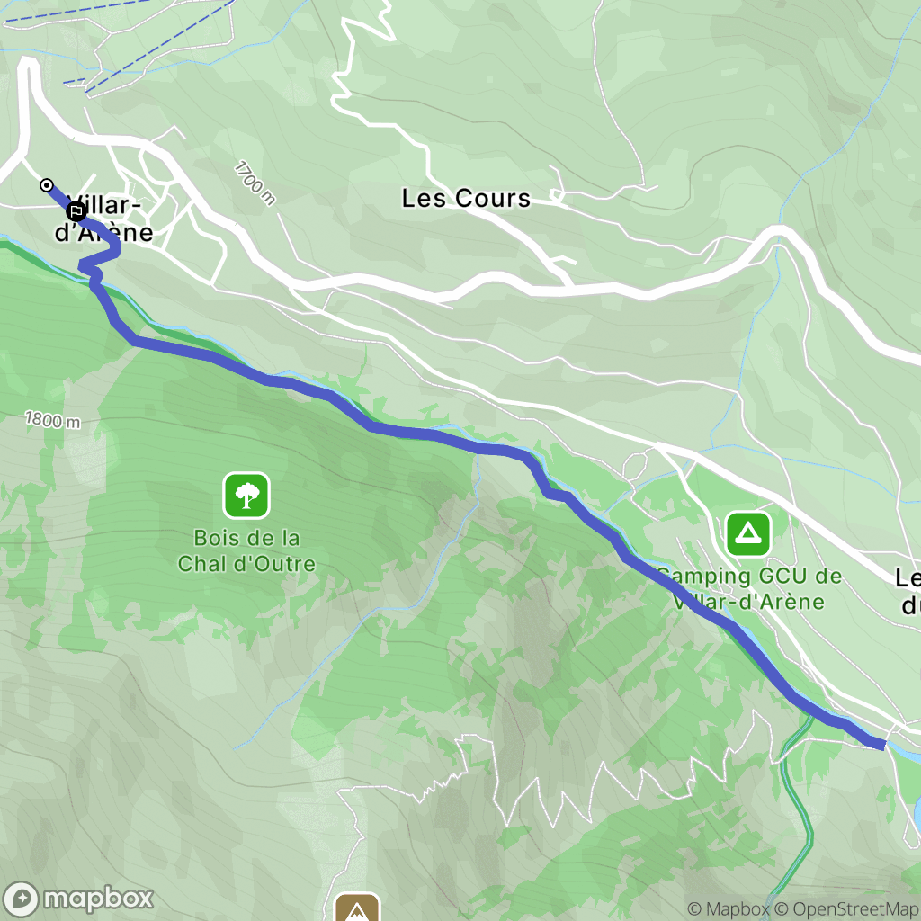 Villar-d'Arène : carte du parcours de randonnée - France