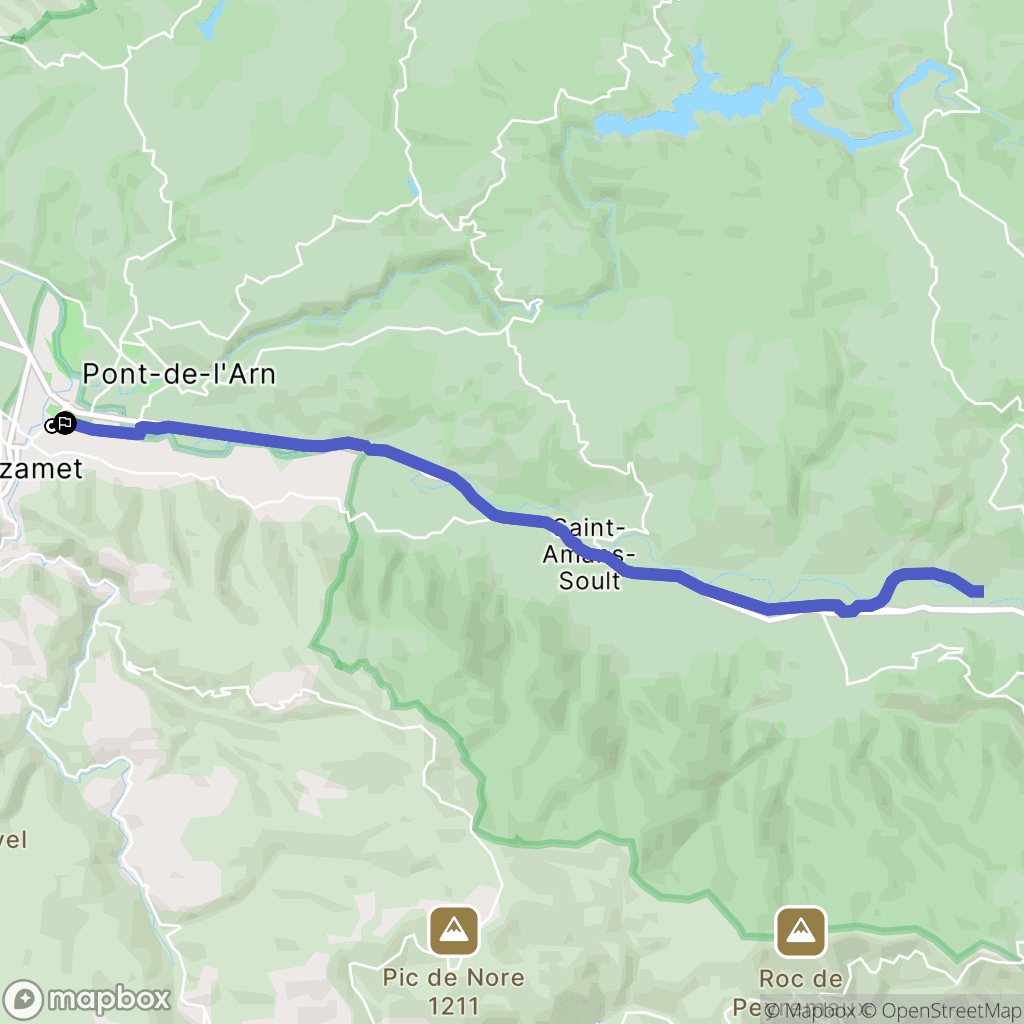Mazamet : carte du parcours de randonnée - France