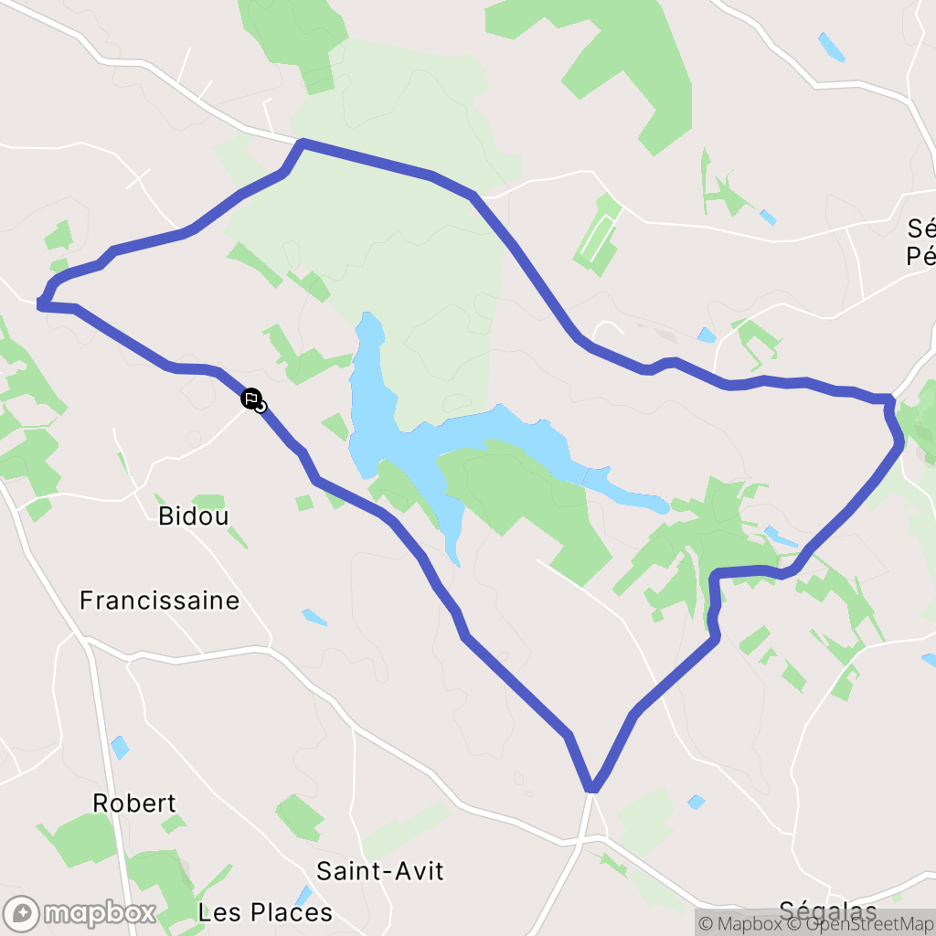 Saint-Colomb-de-Lauzun : carte du parcours de randonnée - France