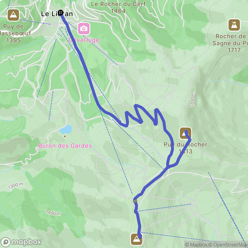 Saint-Jacques-des-Blats : carte du parcours de randonnée - France