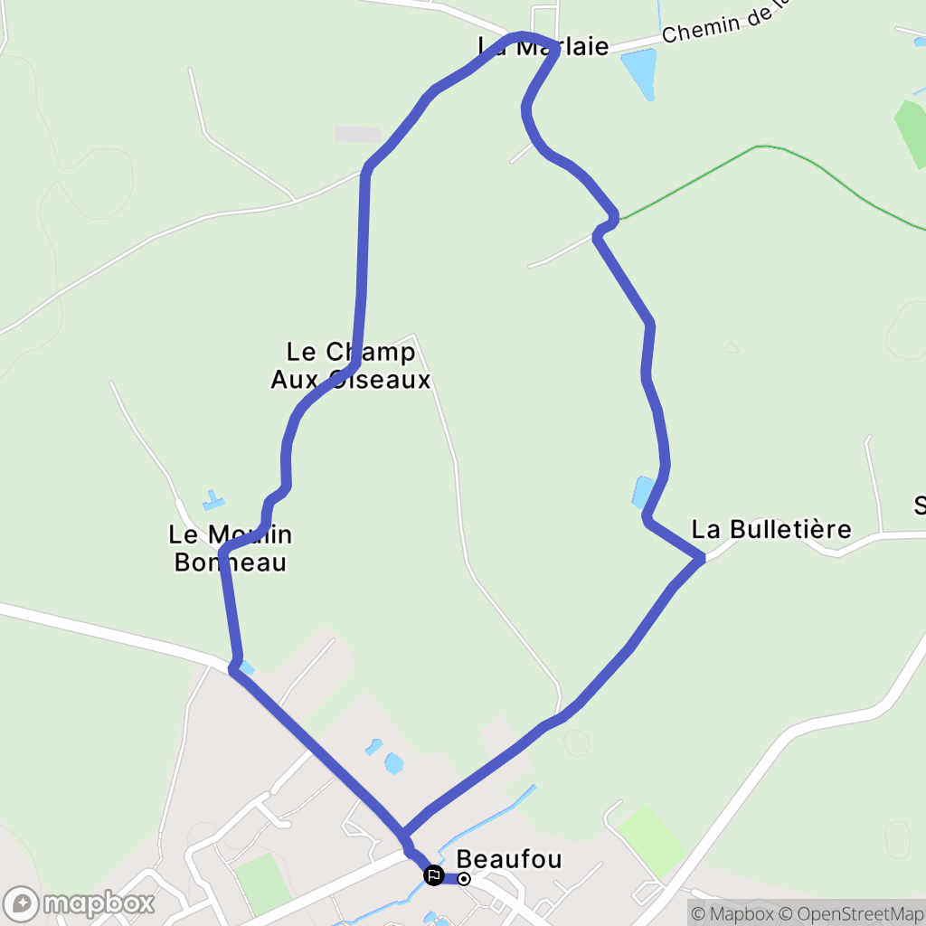 Beaufou : carte du parcours de randonnée - France