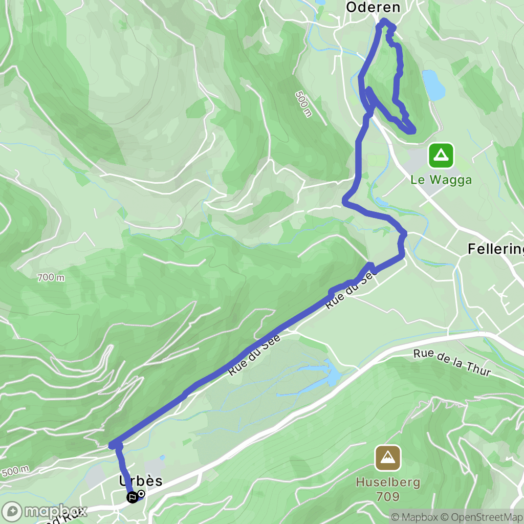 Urbès : carte du parcours de randonnée - France
